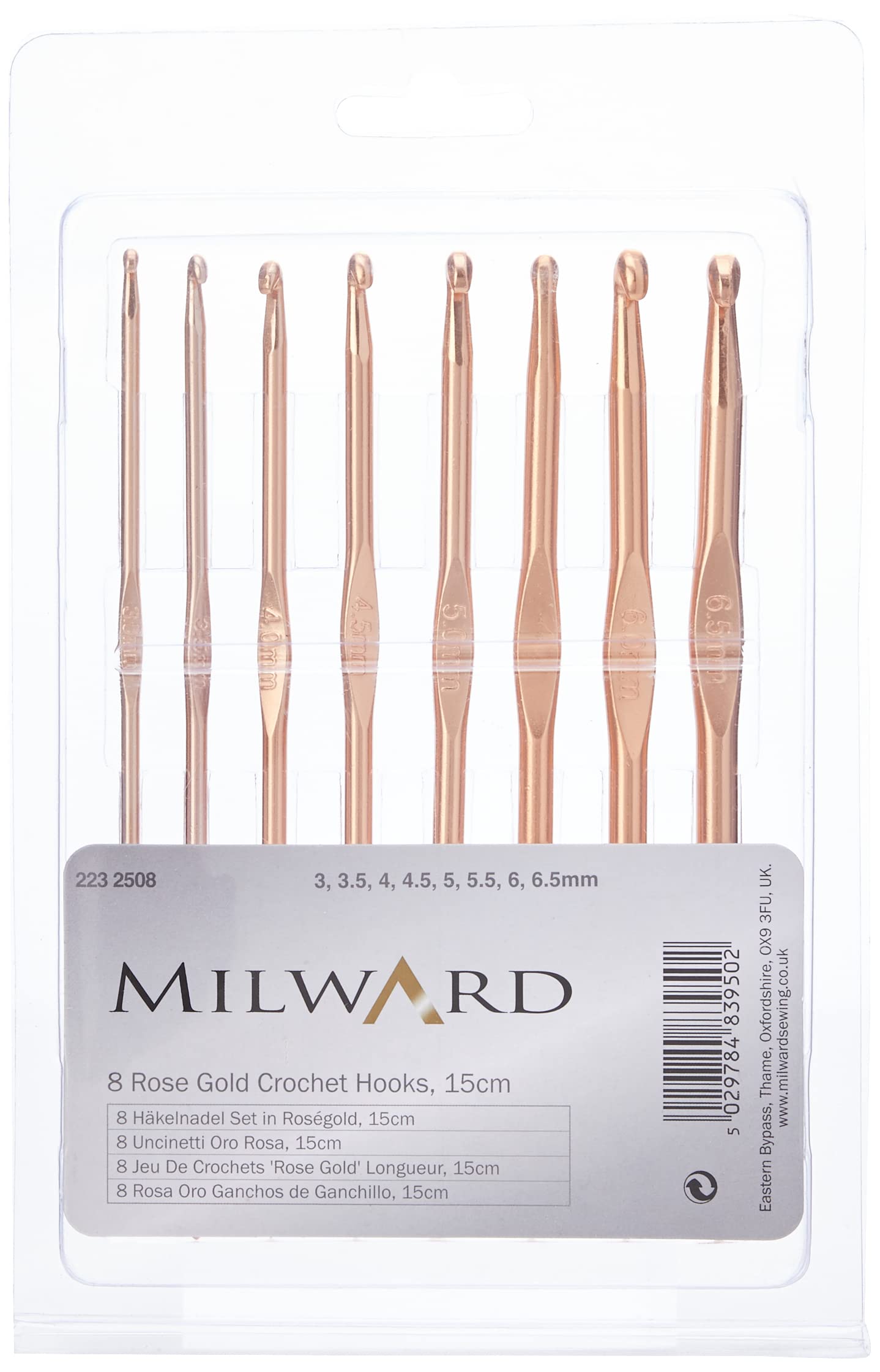 Amazon.com: Milward 2232508 Crochet Hook Set: Rose Gold: Set of 8