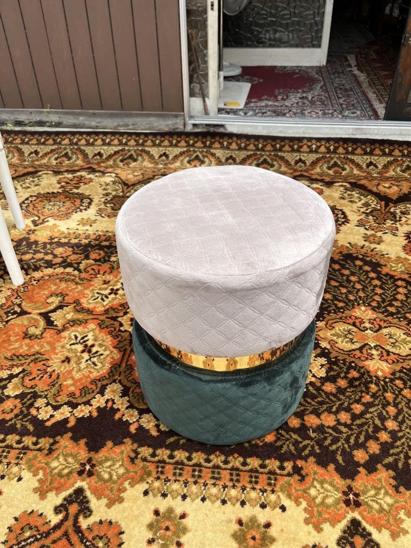 フランフラン ジェム スツール 椅子 ドレッサー用 グリーン グレー