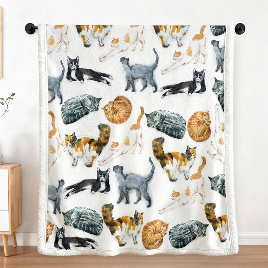 Amazon.com: Sleepwish Colorful Cat Throw Blanket, Soft Fuzzy