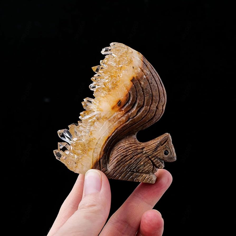 Amazon.co.jp: 3インチのクリスタルリス像の置物装飾 手彫りの天然水晶