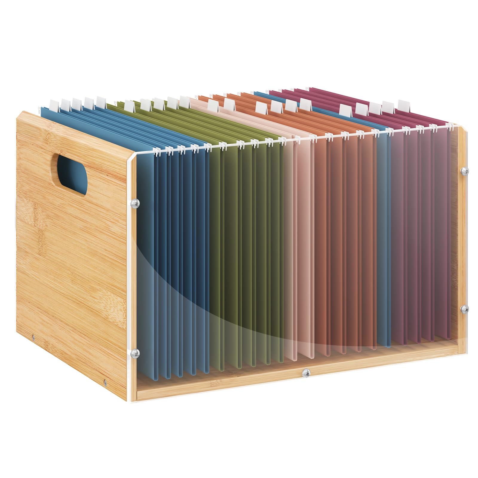 Amazon.com: Sbanmao Letter/Legal Bamboo Acrylic File Box Organizer
