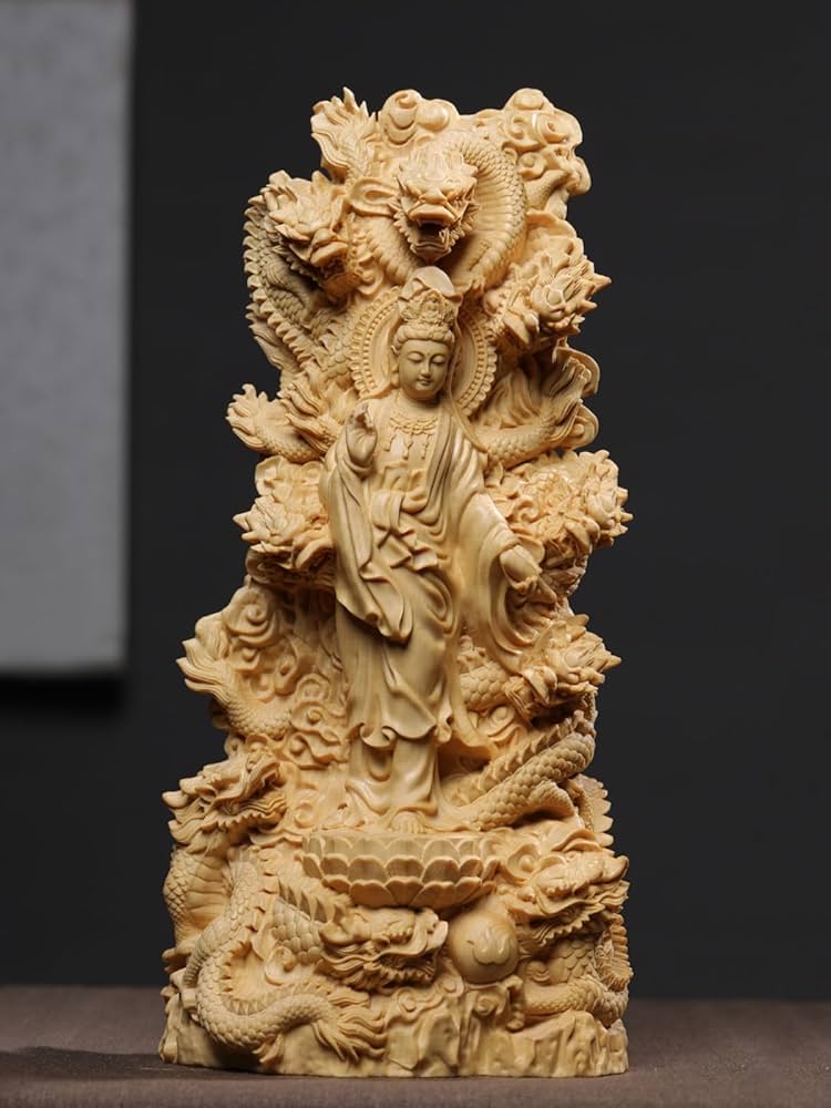 Amazon｜龍神 仏像【九龍観音菩薩】観音様 置物 開運 繁盛 仏間 仏壇