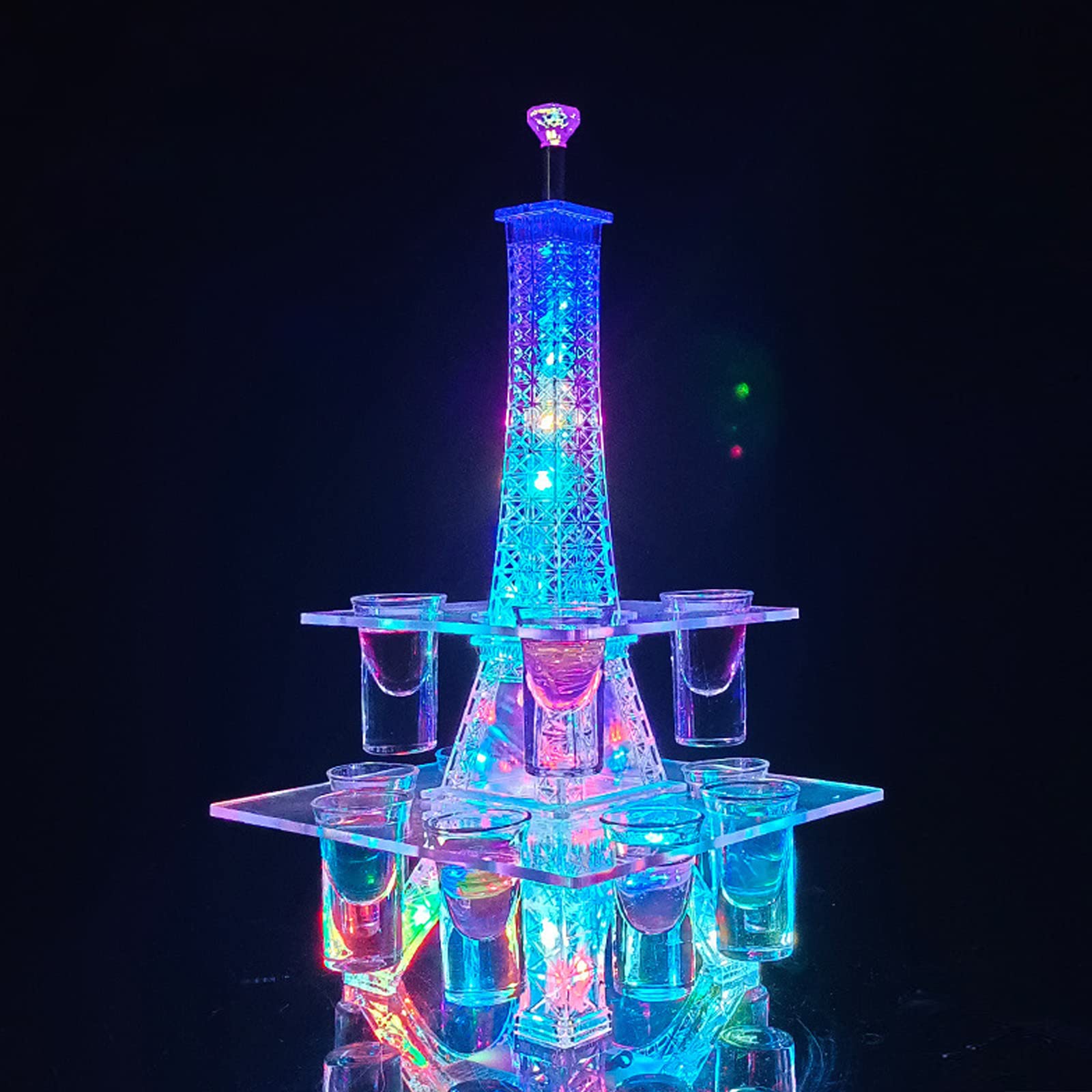 Amazon｜QuiExact テキーラ観覧車 エッフェル塔 LED酒ボトルの表示棚
