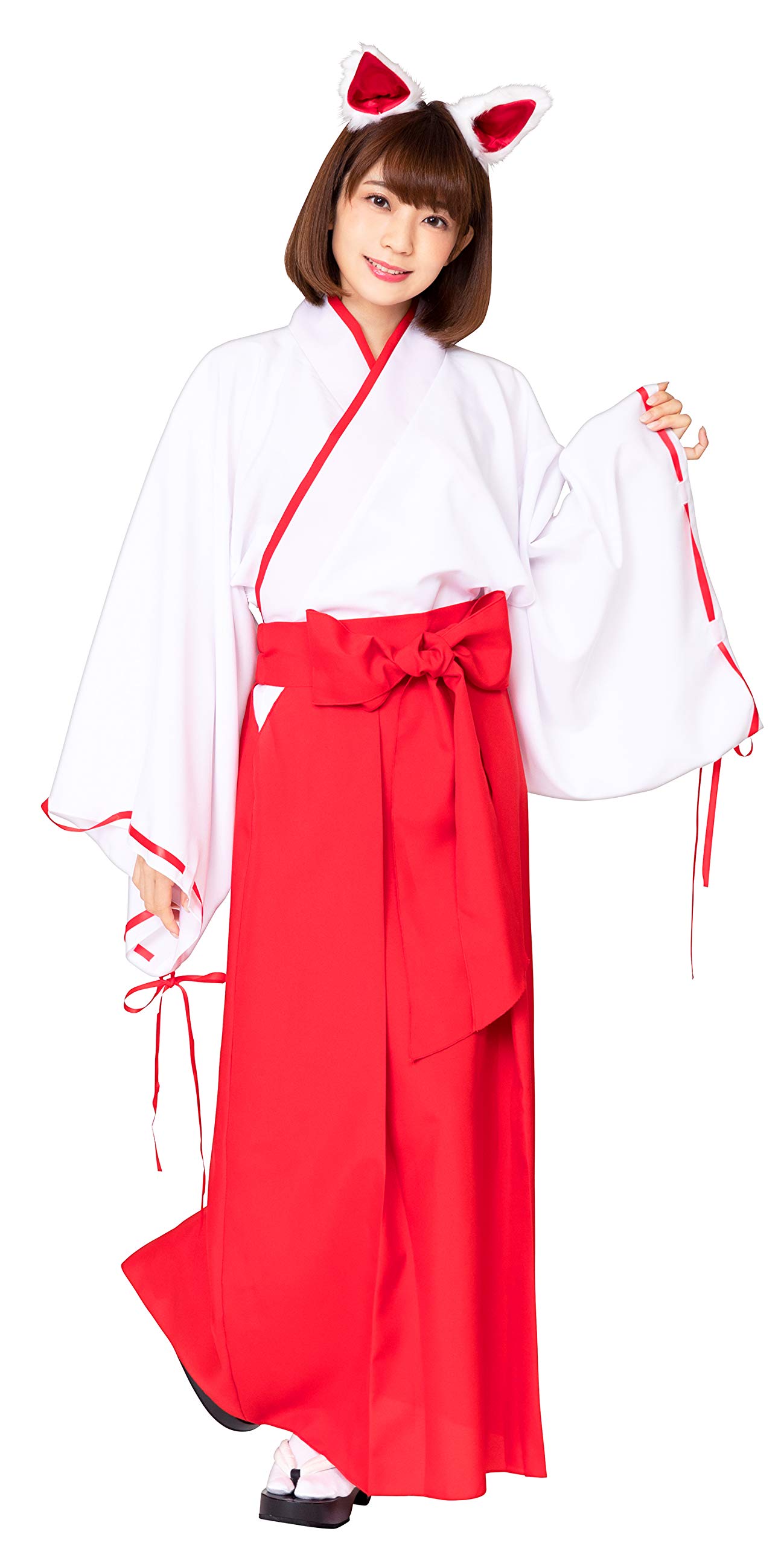 Amazon.co.jp: Party City コスプレ 巫女さん&白きつね耳セット