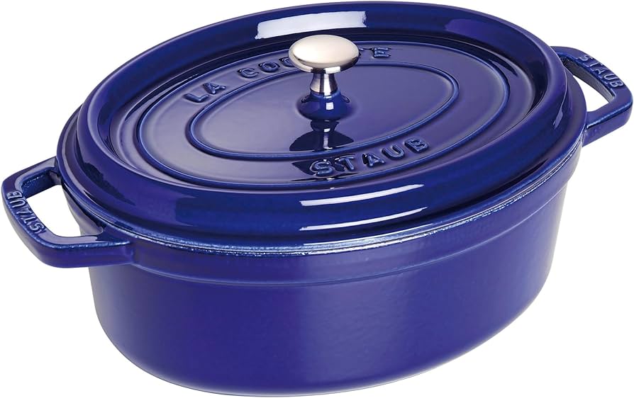 Amazon.com: Staub Oval Cocotte - 4.25Qt - Dark Blue: Dutch Ovens