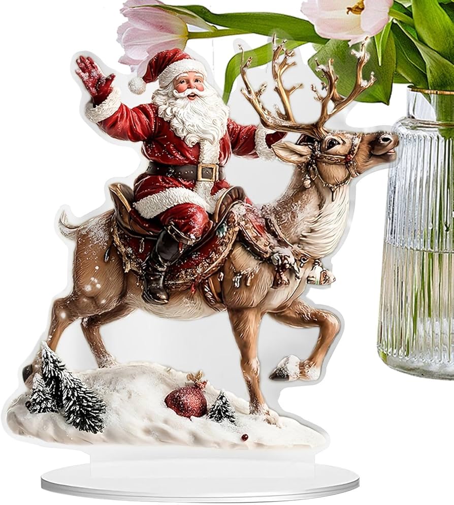Amazon.co.jp: サンタ クリスマス像 - 卓上アクリル サンタ クロース像