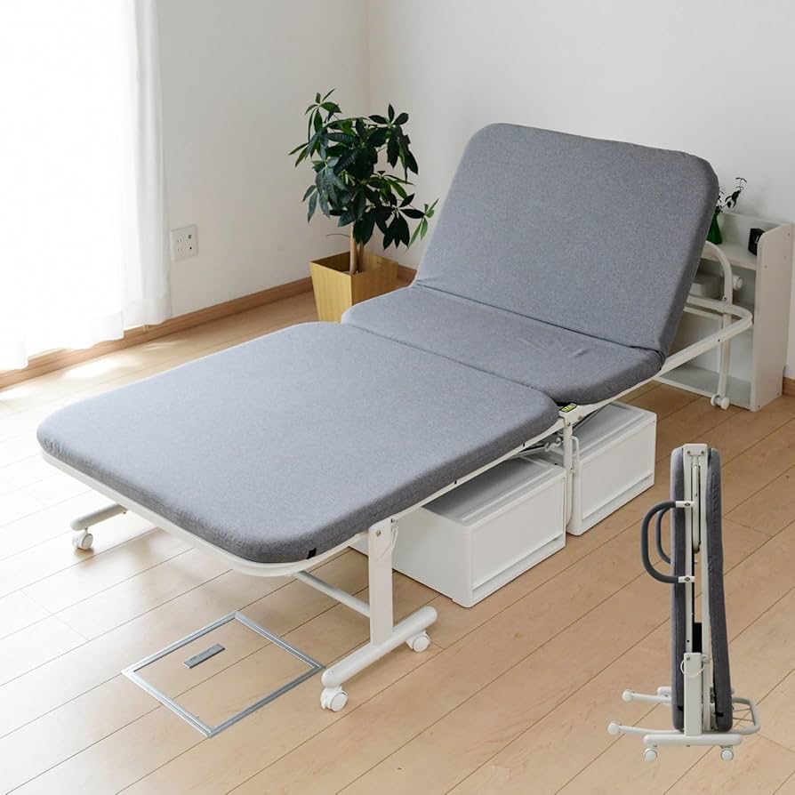Amazon｜[山善] 折りたたみベッド シングル 立ち上がりやすい ハイ