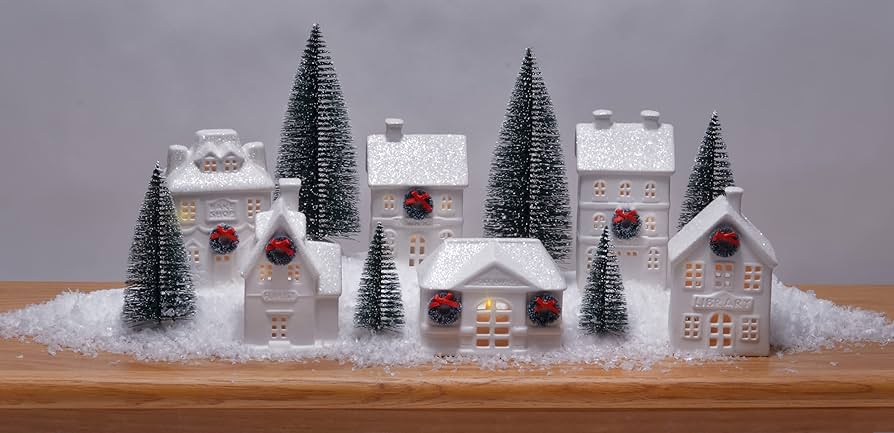 Amazon.com: Mark Feldstein & Associates Holiday Wreath Village