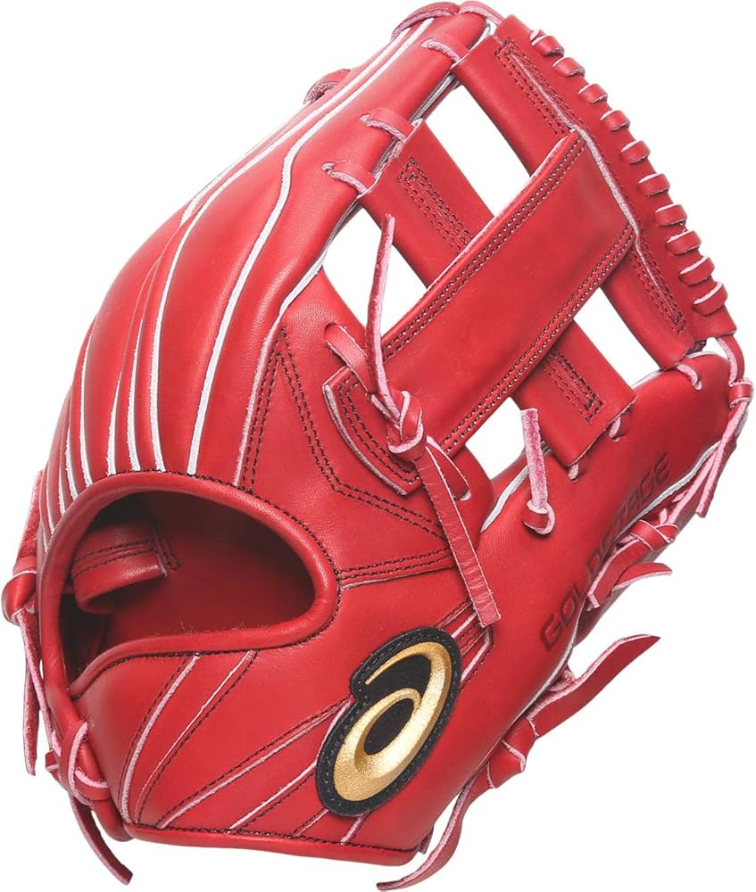 アシックス 硬式グローブ アドバンスド 赤 アシックス 硬式グローブ