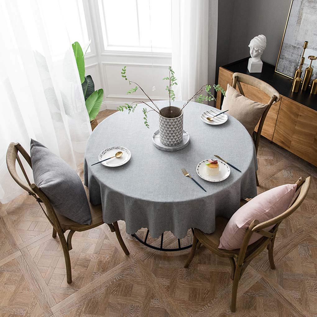 Amazon｜テーブルクロス 円形 撥水加工 グレー マルチクロス 布 無地