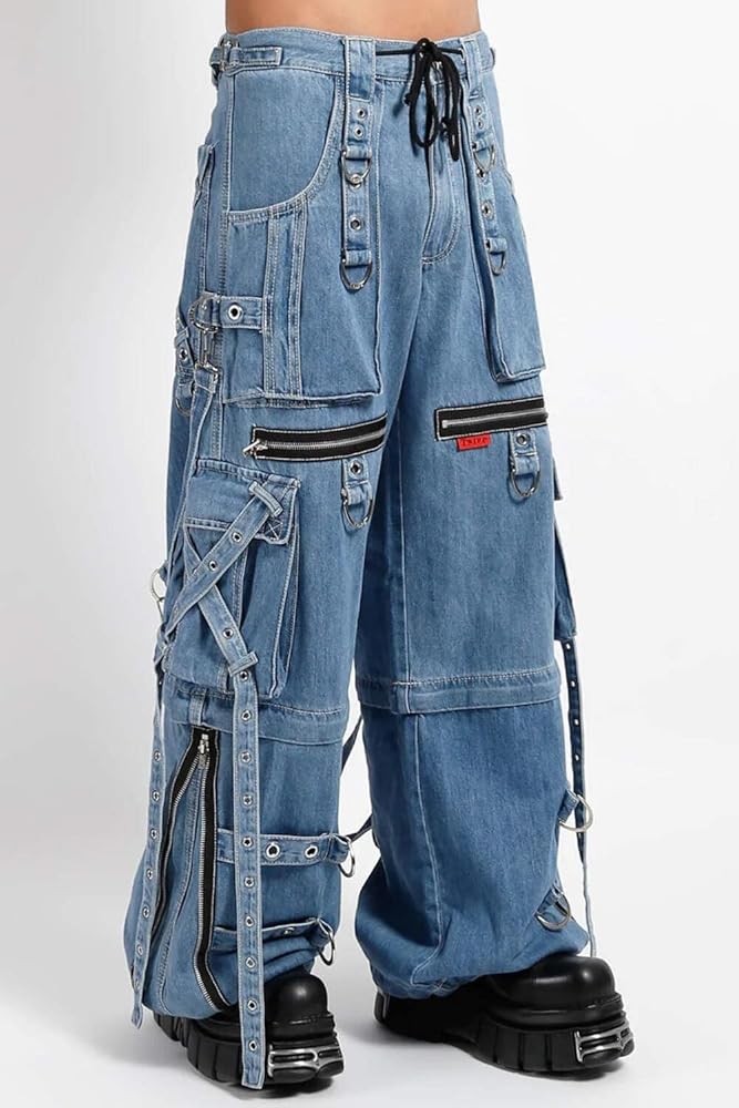 Tripp NYC Denim X Strap Pants [Light Blue] S at Amazon Men's