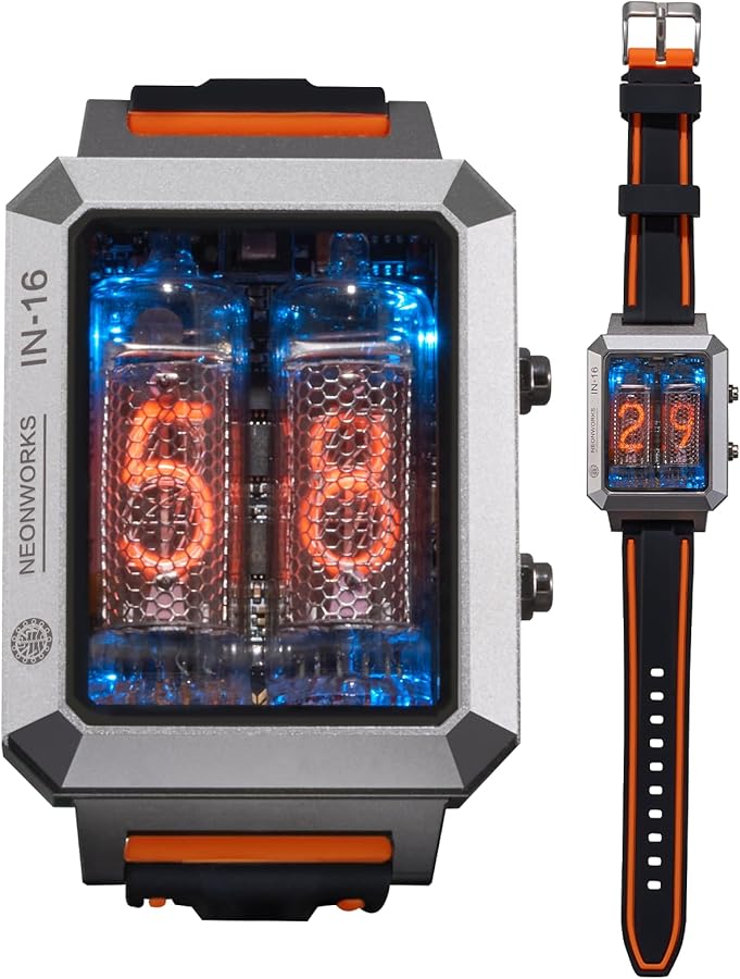 Amazon | NEONWORKS メンズ腕時計 パンクスタイル ニキシー管時計