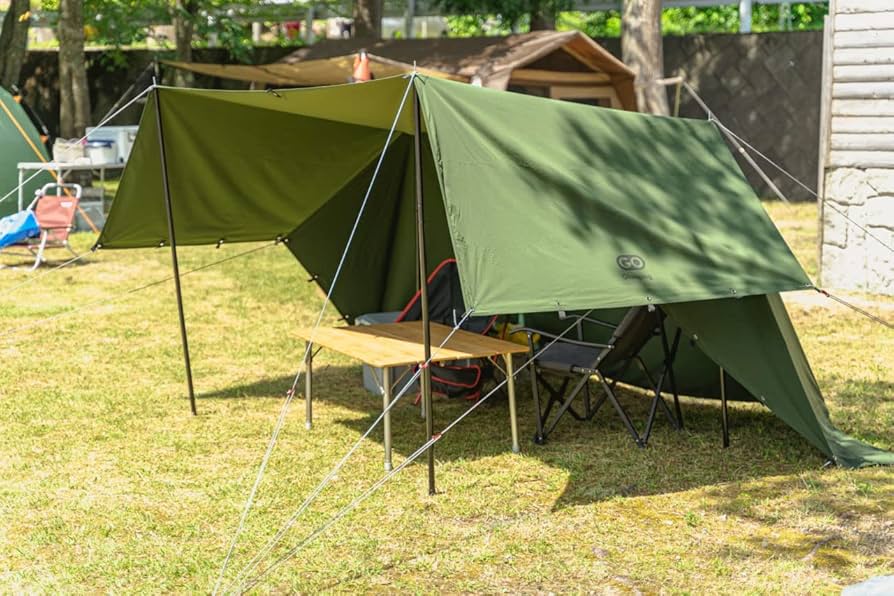 クイックキャンプ スクリーンタープ 軍幕カラー カーキ 廃盤品