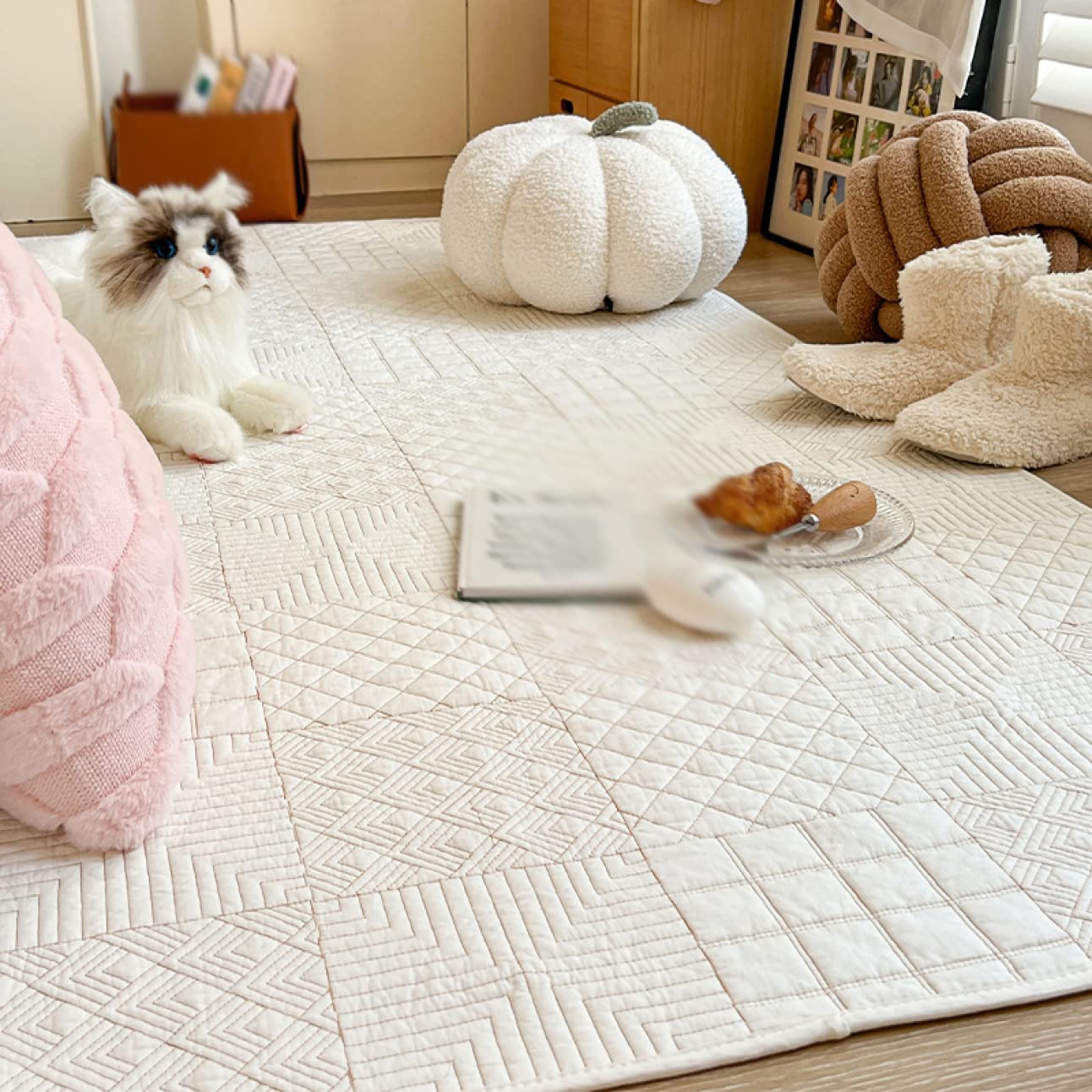 Amazon｜[XLOYP] キルトラグ 綿 ホットカーペット対応 居間用 西海岸