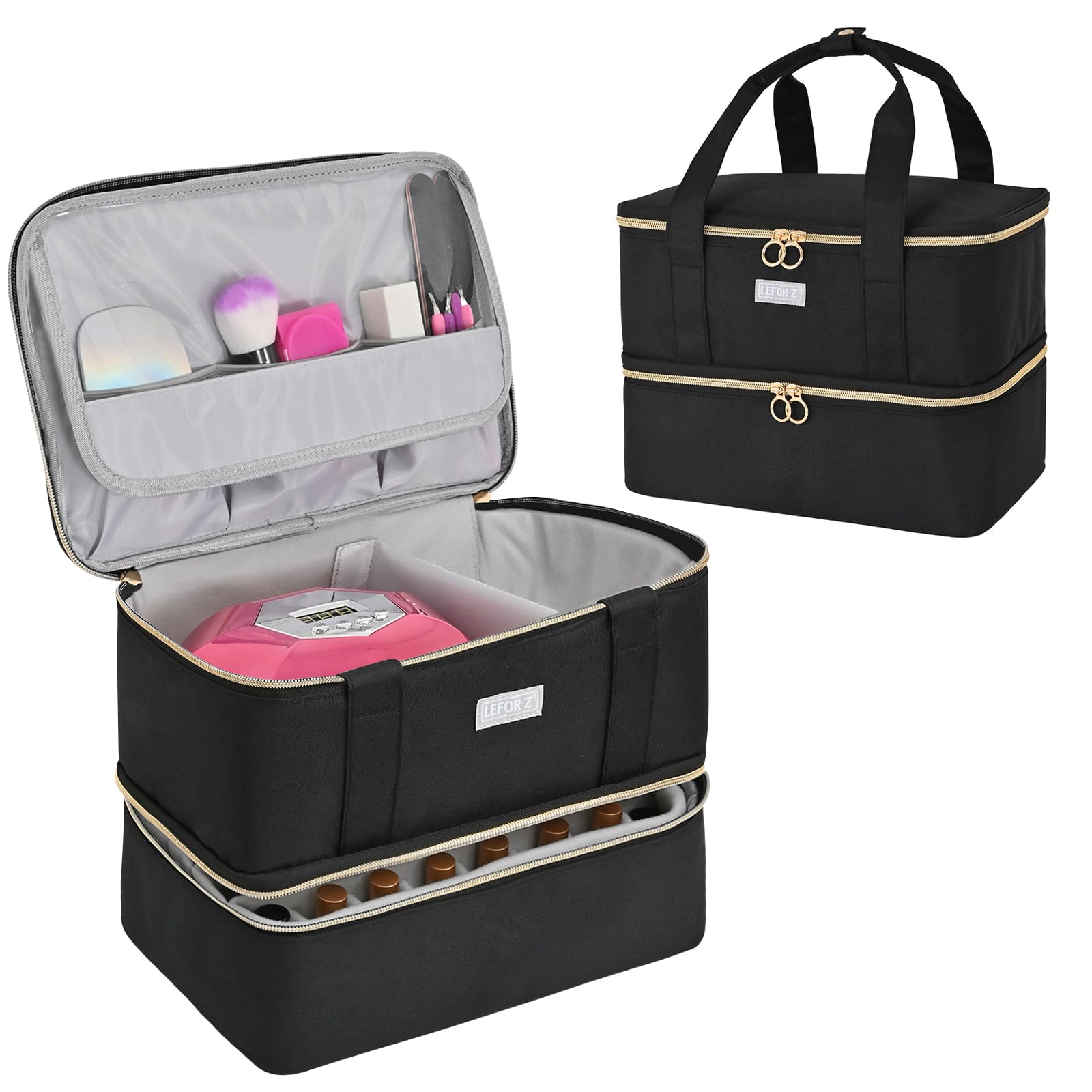 Amazon | ネイル マニキュア 収納ケース 二層式 ボトル40本(15ml)と