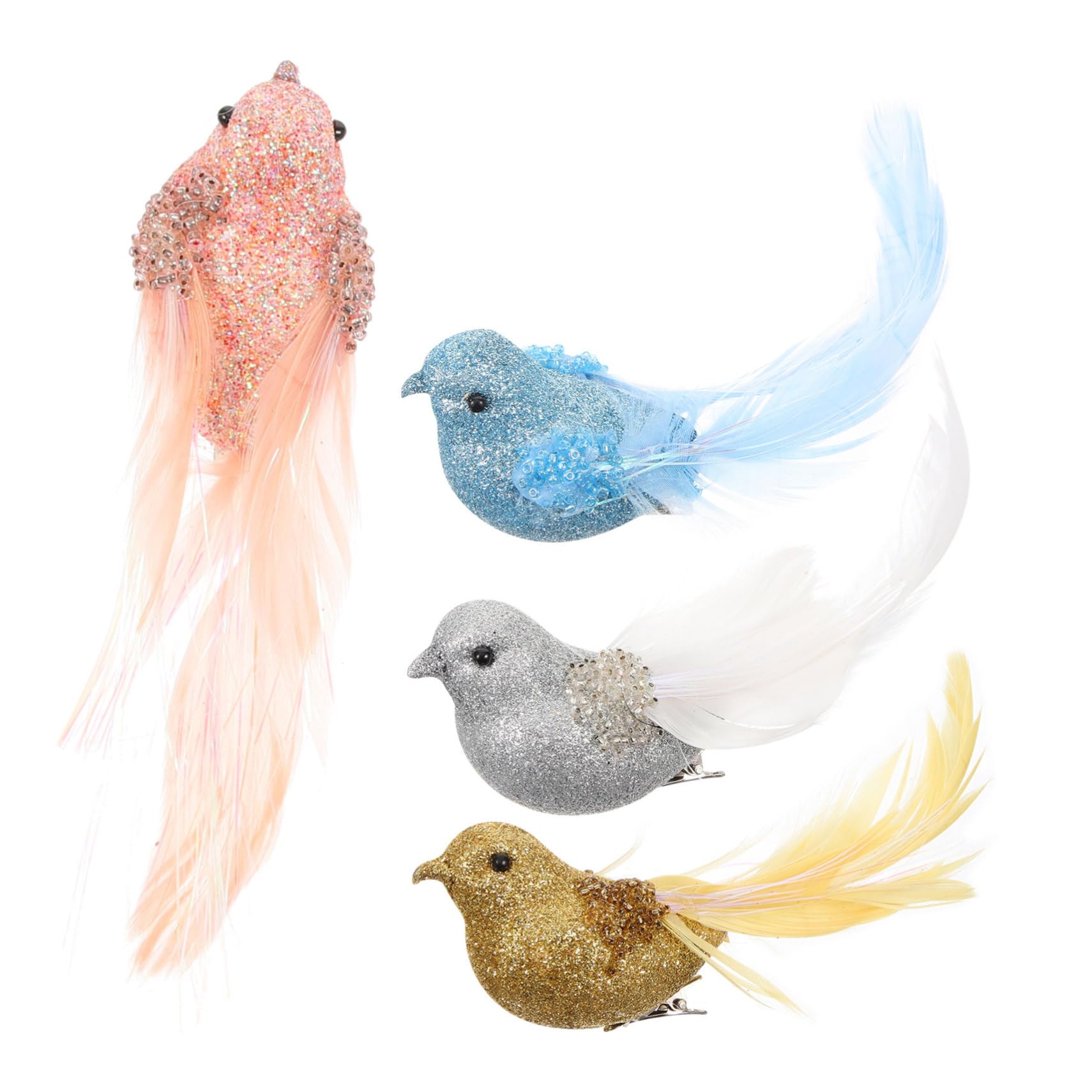 Amazon｜OKUMEYR 4個クリスマスツリー用鳥置物 フォーム製小型リアル鳥