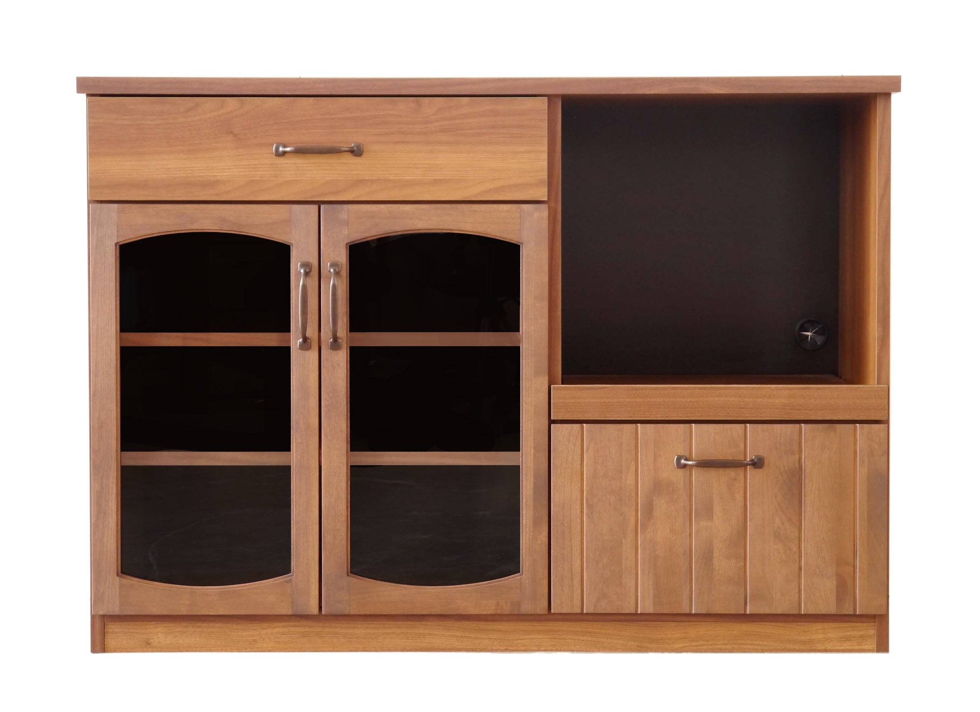 送料込最終値】大川家具食器棚 MONT モント 120カウンター＆バック