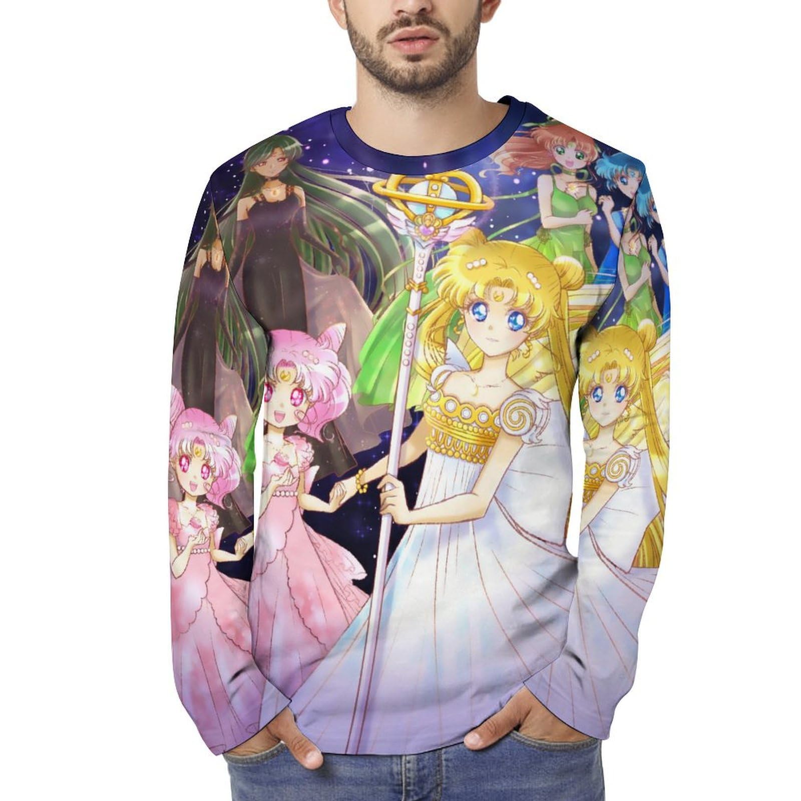 Amazon.co.jp: メンズ 長袖tシャツ 美少女戦士セーラームーン ロングt