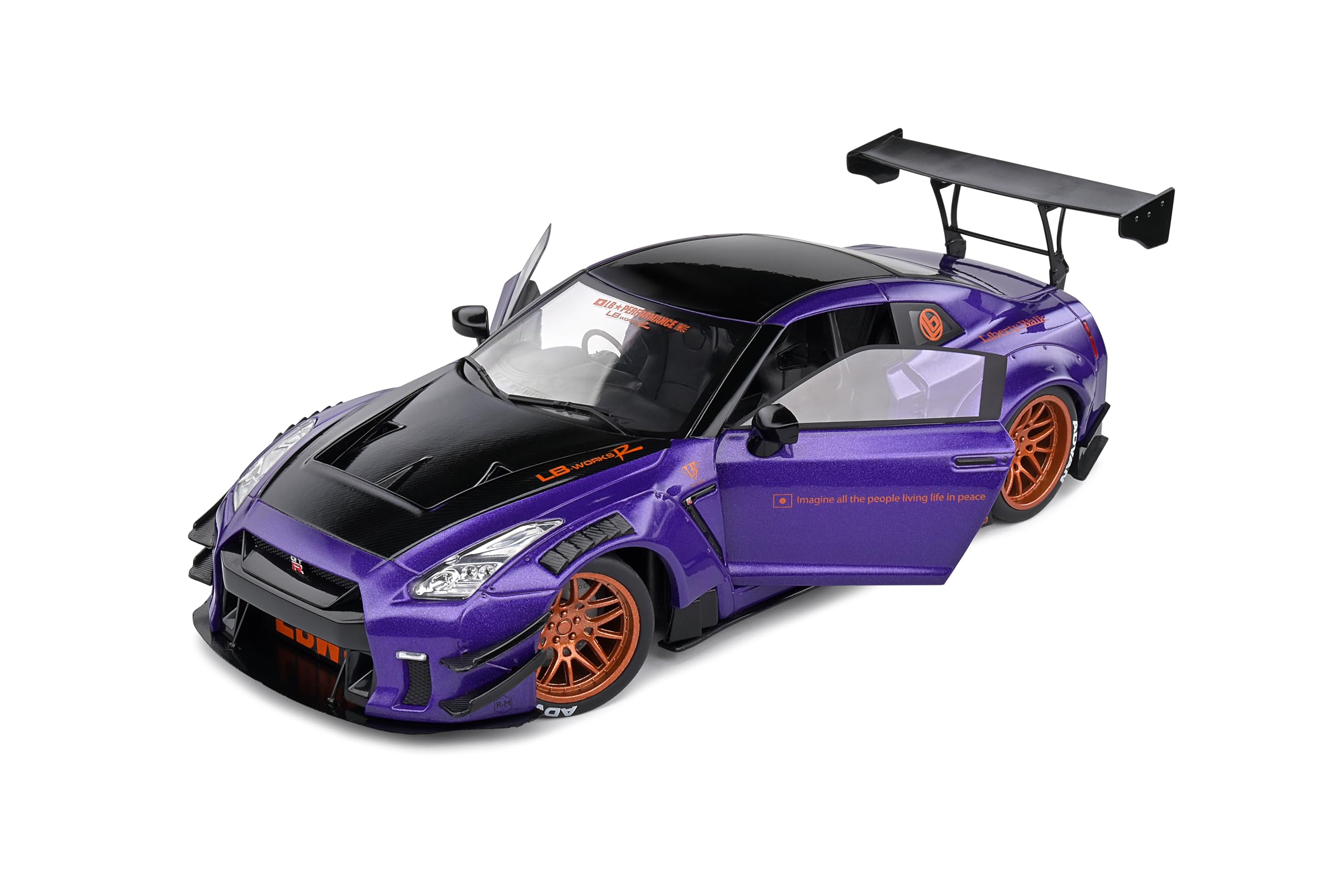 SOLIDO 1:18 Nissan GT-R (R35) W/Liberty Walk Body KIT 2.0 Purple