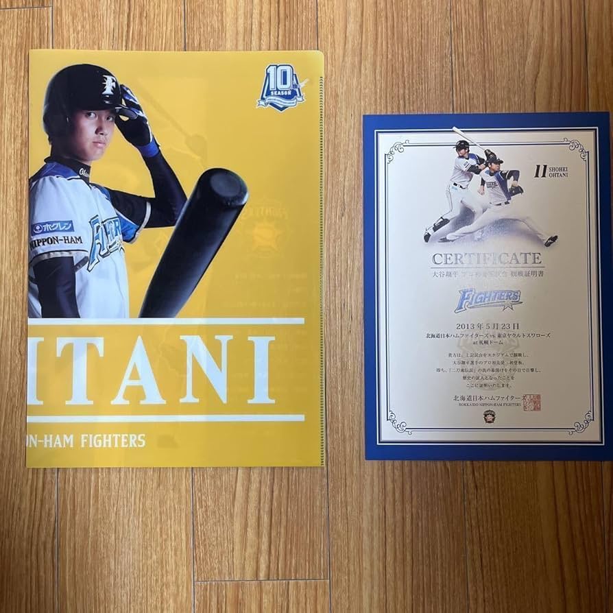 Amazon.co.jp: 大谷翔平 初登板 観戦証明書 クリアファイル 札幌ドーム