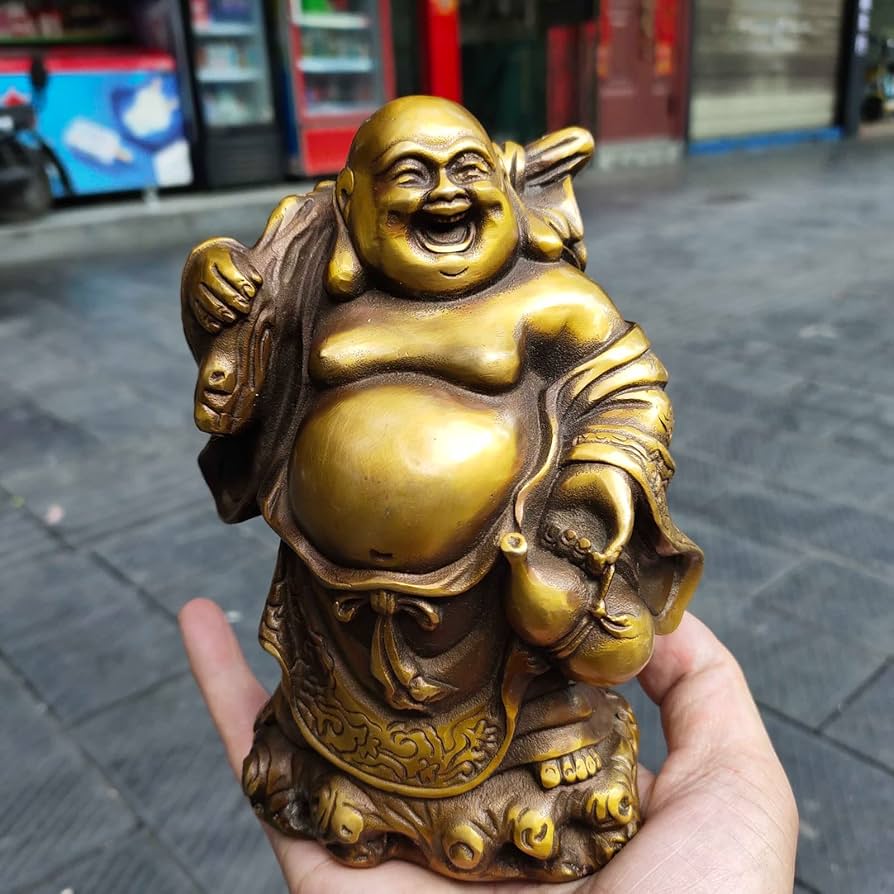 Amazon｜ミニ 仏像 七福神 置物 布袋 布袋様 風水 銅 (真鍮製) 高さ約