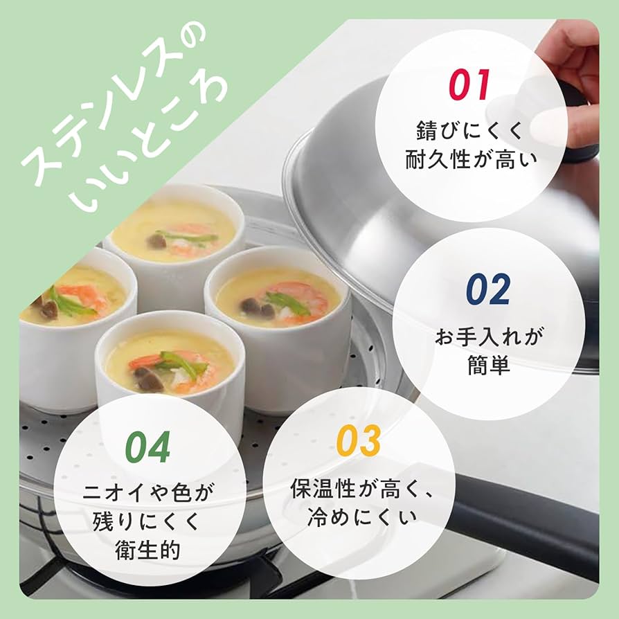 Amazon｜ヨシカワ 両手鍋 二段蒸し器 ステンレス 20cm 蒸し料理 ガス火