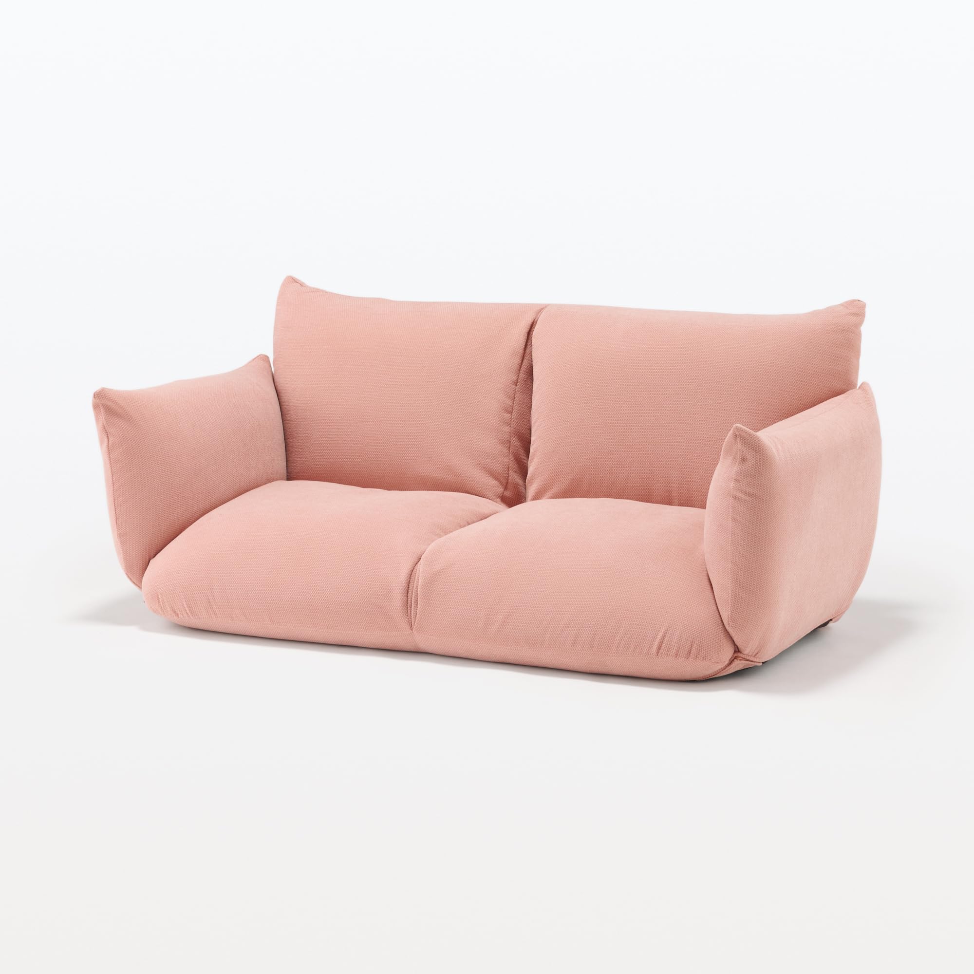 Amazon｜無印良品 リクライニングフロアソファ ピンク 幅154～218×奥行