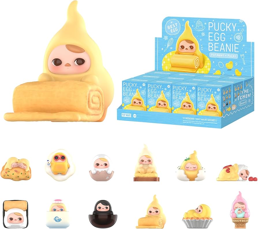 Amazon.com: POP MART PUCKY Egg Beanie Series Blind Box Figures