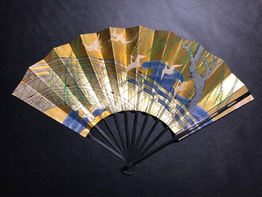 Amazon.co.jp: 扇子 33cm 十松屋福井扇舗 老女扇 柳橋白鷺図 仕舞扇