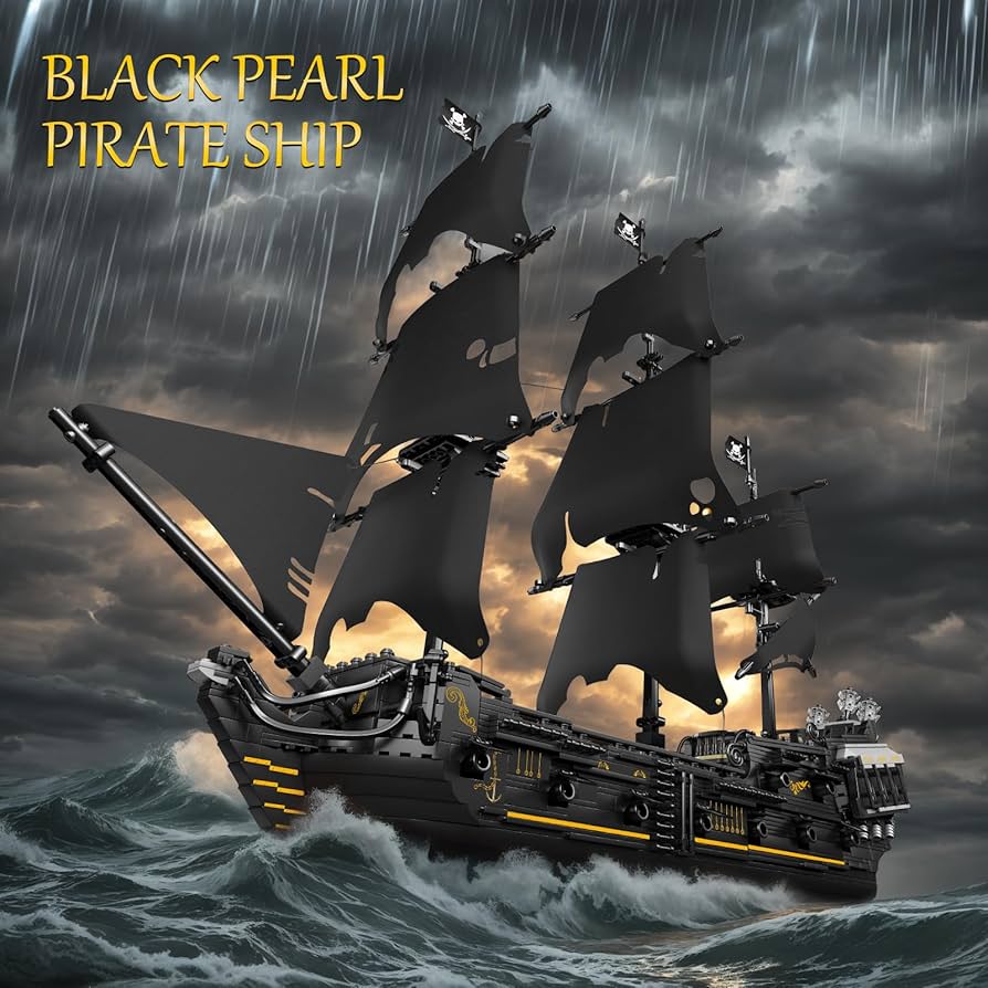 Amazon.com: JMBricklayer Pirate Ship Model Building Sets, Black