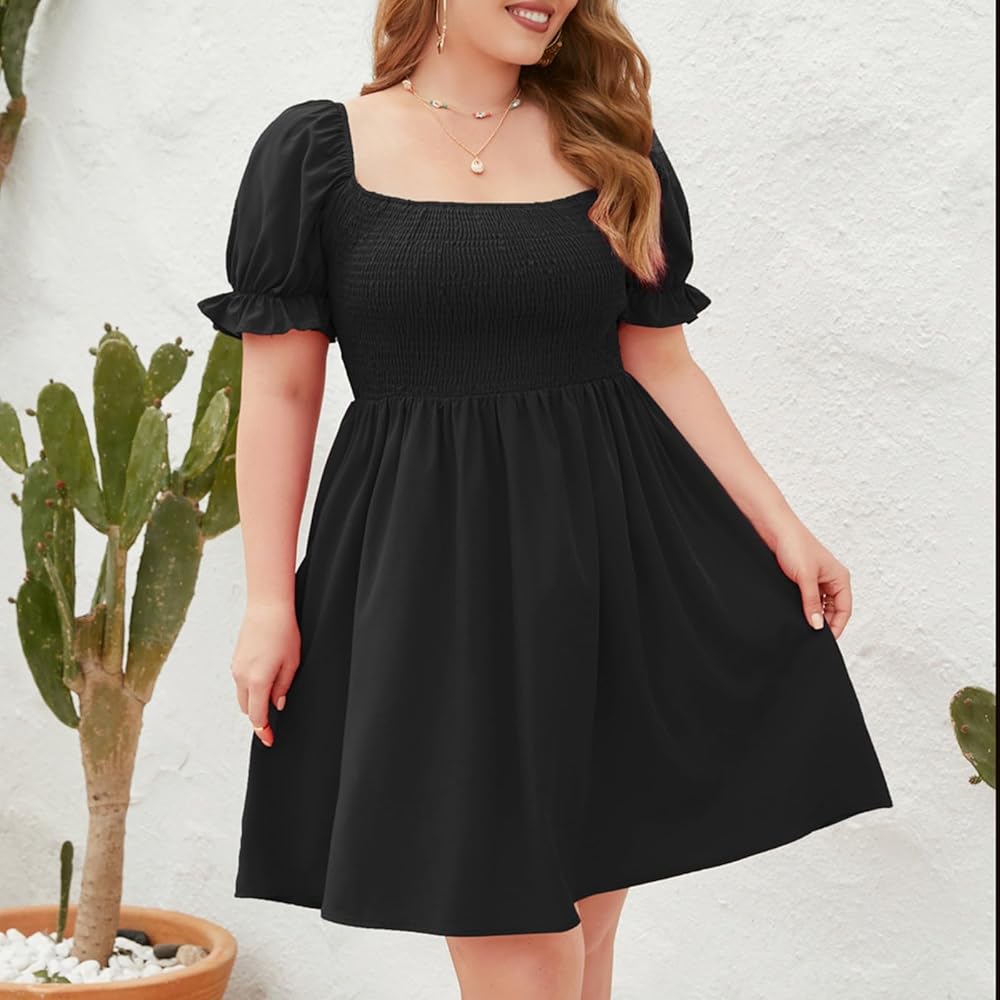 Amazon.com: Milkmaid Dress for Women Summer Cute Puff Sleeve