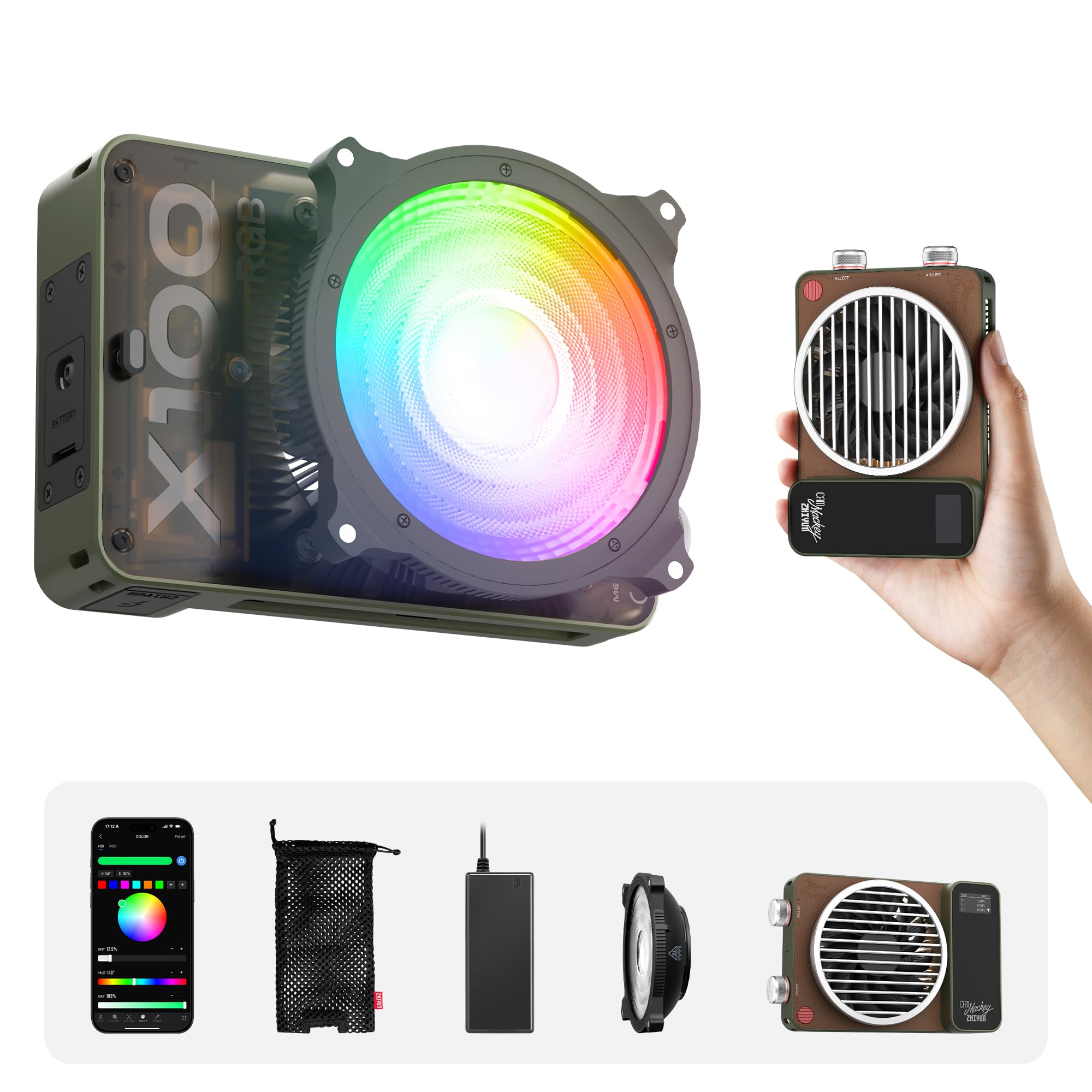 Amazon | ZHIYUN MOLUS X100 RGB Standard[公式旗艦店] 100W ビデオ