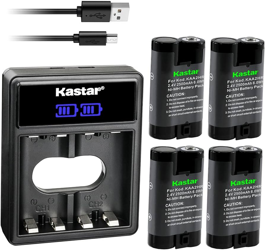 Amazon.com: Kastar 4-Pack KAA2HR Battery and LCD Dual USB Charger