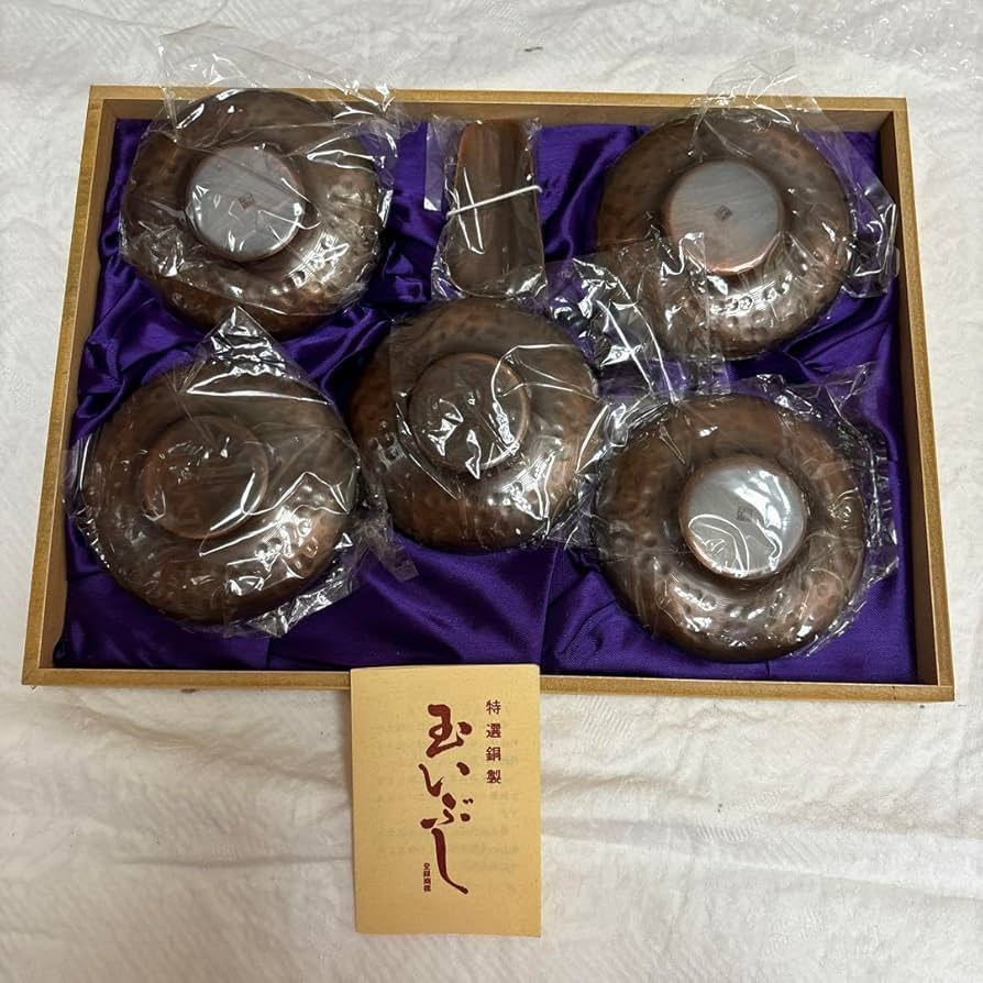 星寛堂】 特選 銅製玉いぶし茶筒茶匙金属工芸茶道具