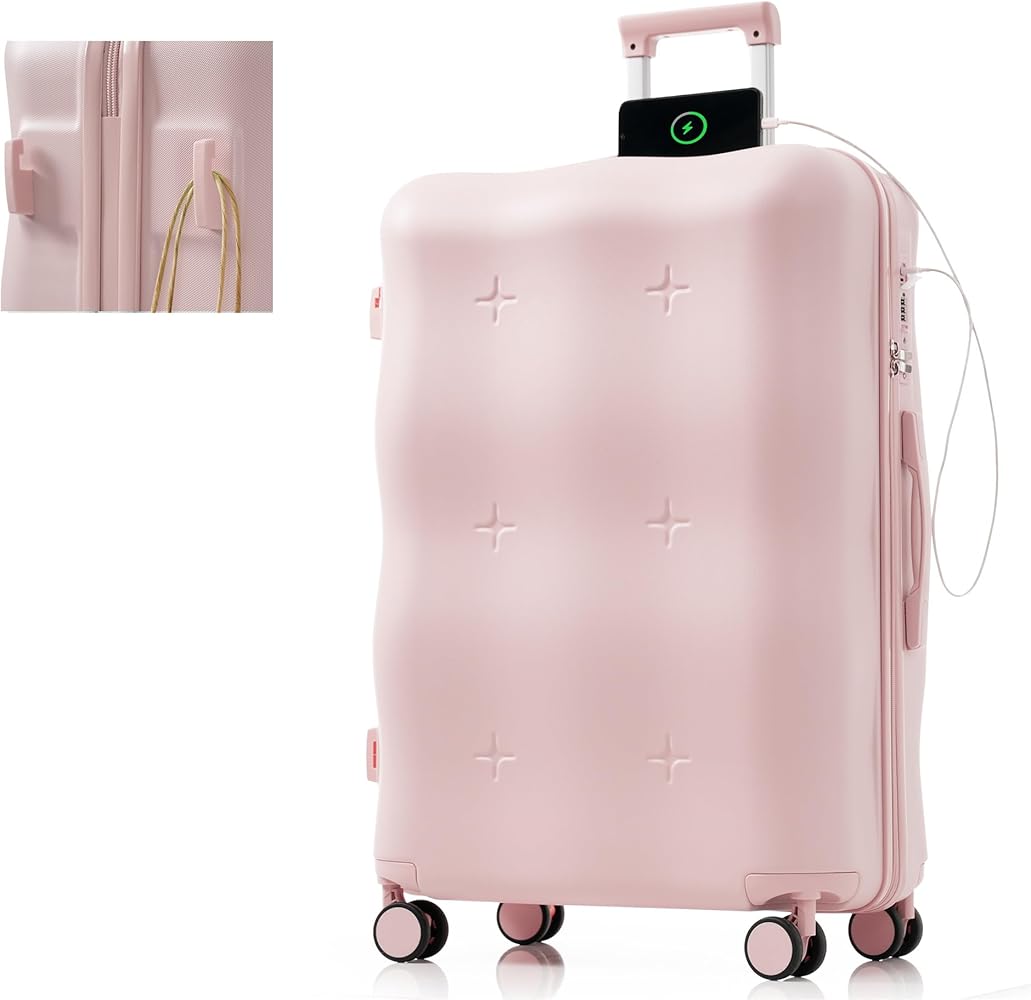 大型 約93L ピンク 波状テクスチャ キャリーケース スーツケース 大型