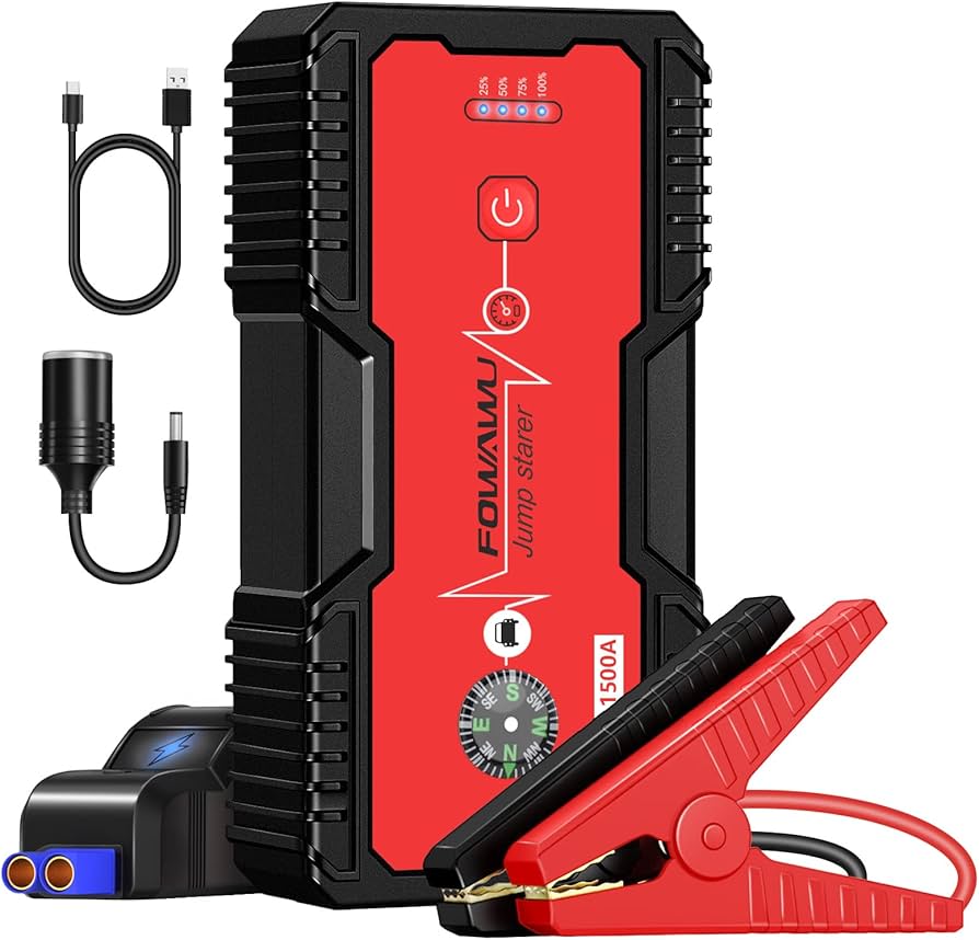 Amazon.co.jp: FOWAWU ジャンプスターター 12v 車用 18000mAh 1500A