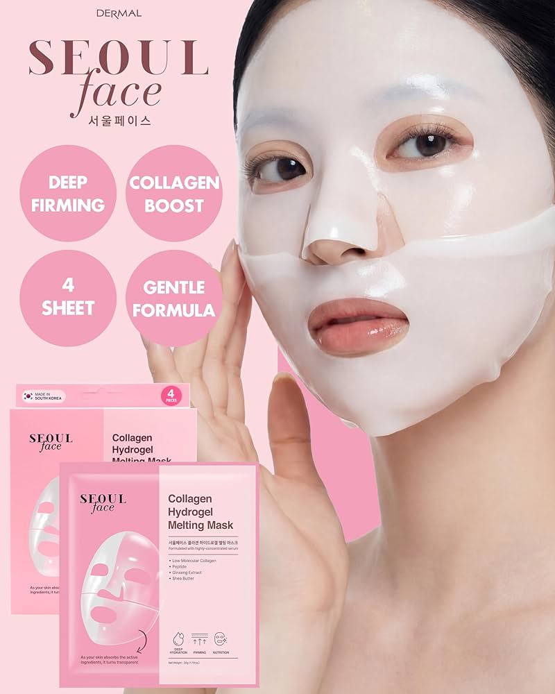 Amazon.com : DERMAL Seoul Face Collagen Hydrogel Melting Mask (4