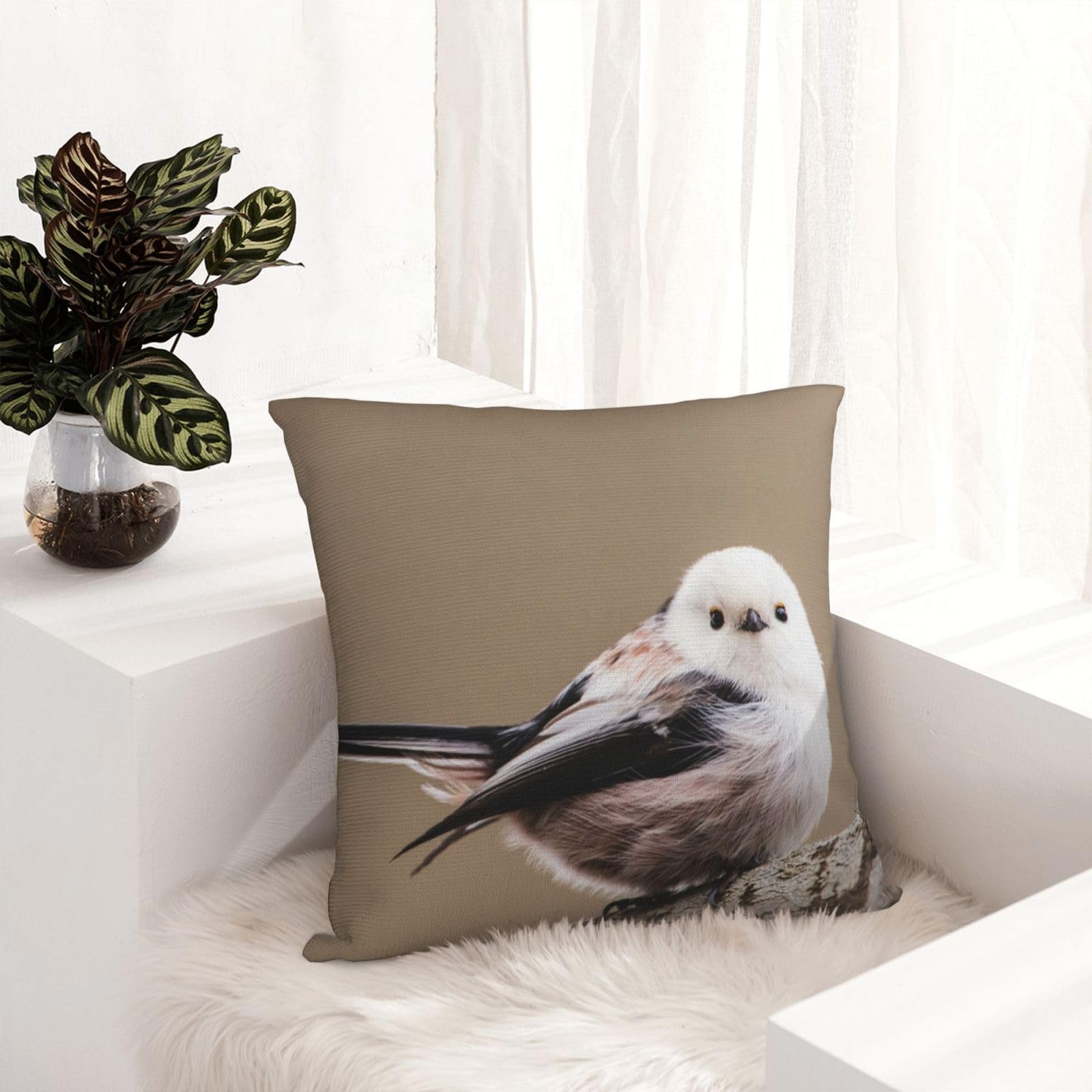 Amazon｜MUZIZY クッションカバー かわいい シマエナガ 鳥 可愛い