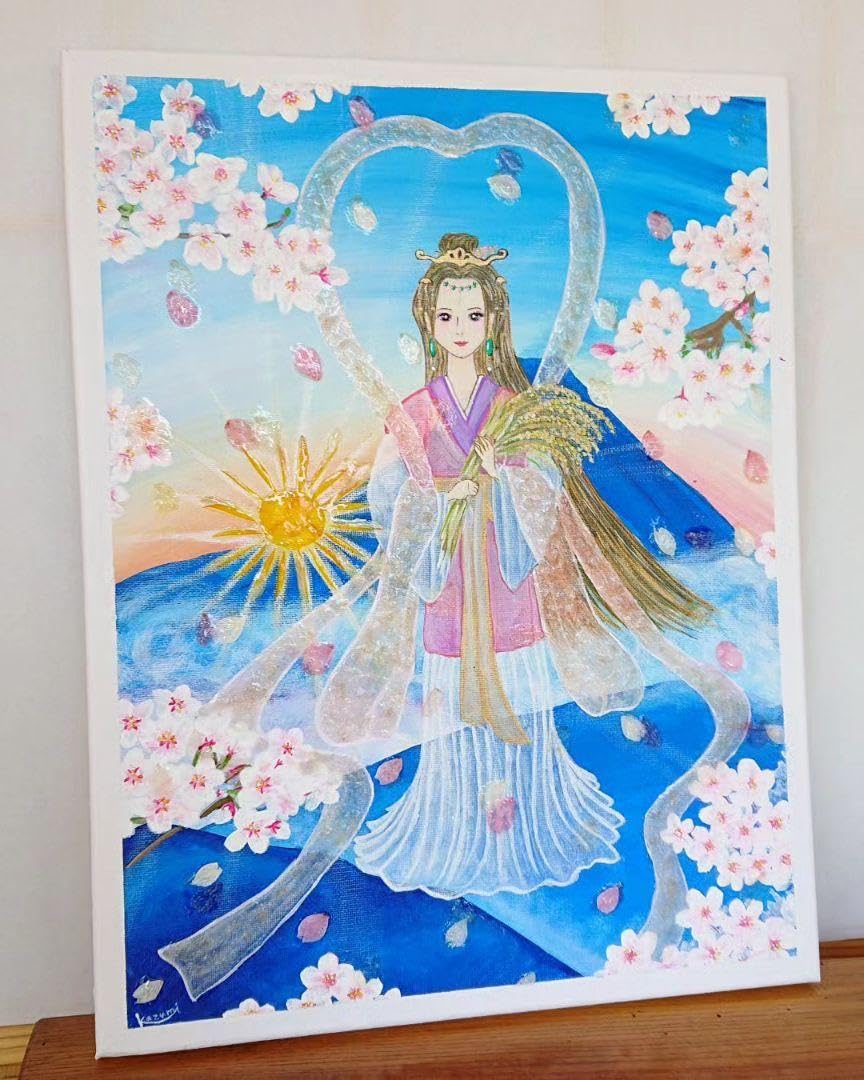 Amazon.co.jp: コノハナサクヤヒメ絵画 アクリル画 桜 プリザーブド