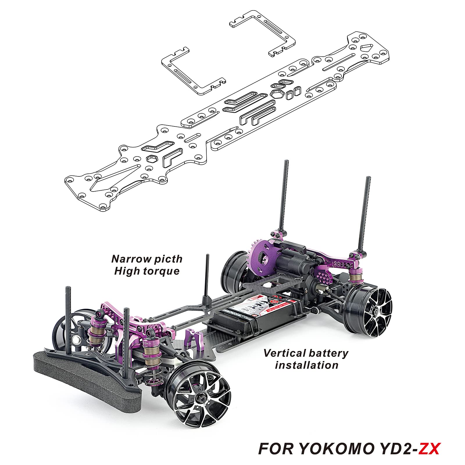 Amazon | YOKOMO YD 2-ZX 1：10ドリフト車の狭立式高牽引力炭素繊維