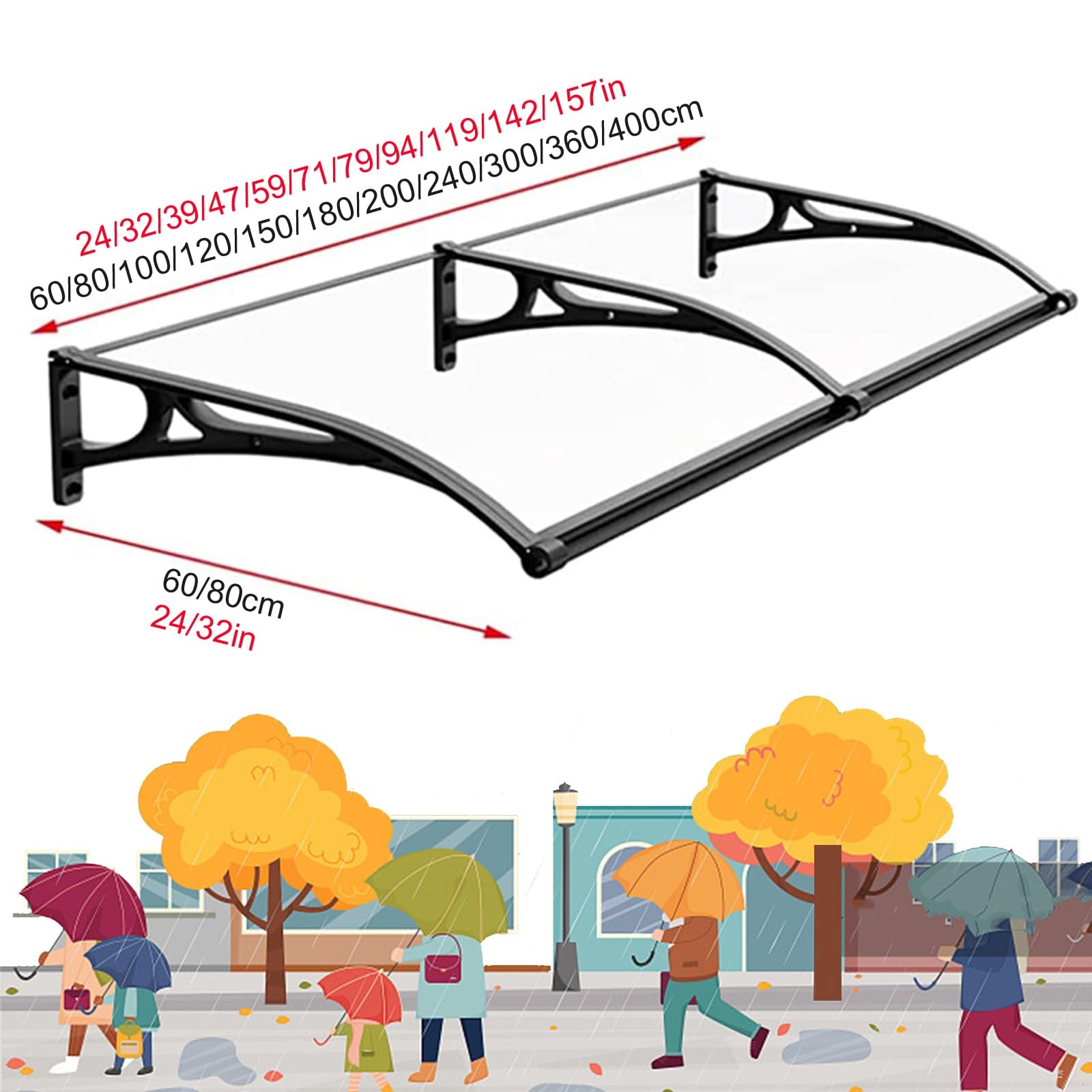 Amazon | 屋根庇 ひさし 雨よけ, テラス 玄関 住宅用 カーポート