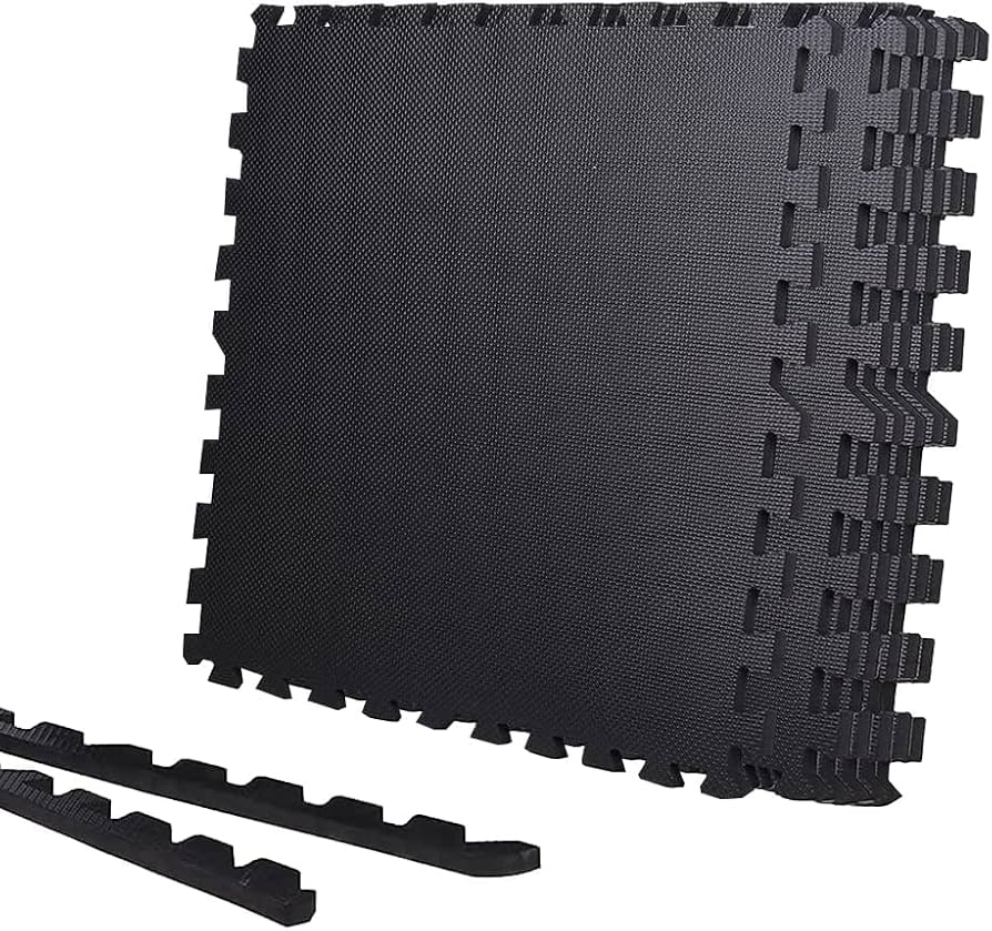 Amazon.co.jp: パズルマット十字黒 波黒 ジョイントマット ポルト 傷