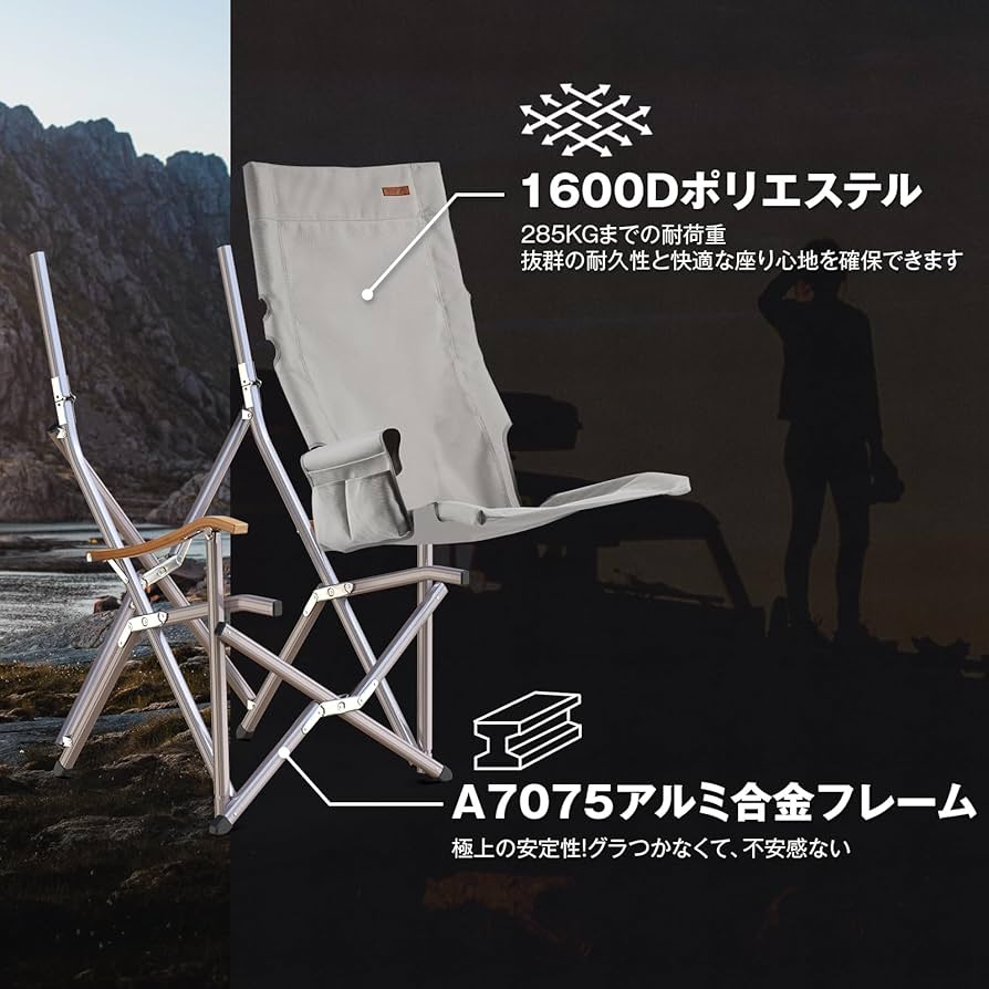 Amazon.co.jp: ICECO アウトドアチェア 耐荷重285KG・1600D座面・A7075