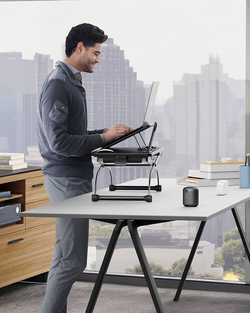 Amazon.co.jp: SAIJI スタンディングデスク 卓上 ノートパソコン昇降式