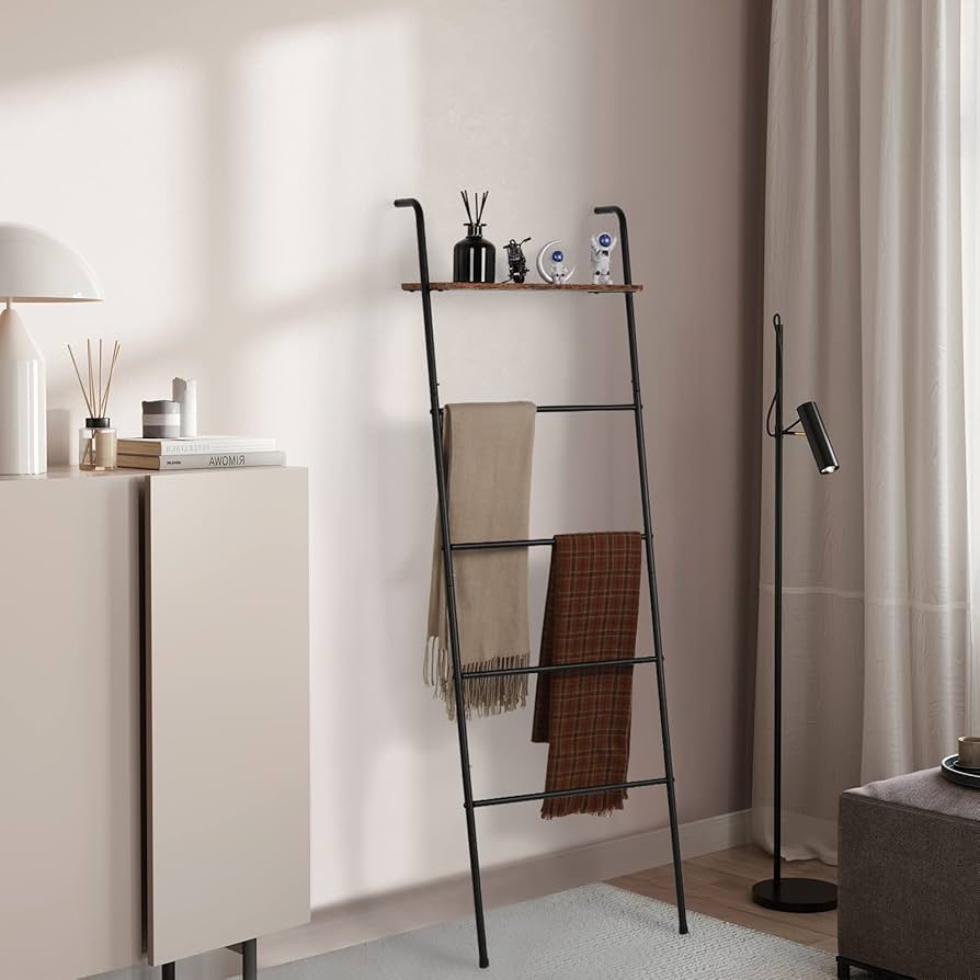 Amazon.co.jp: ラダーラック ラダーシェルフ 木製 無垢材 壁面