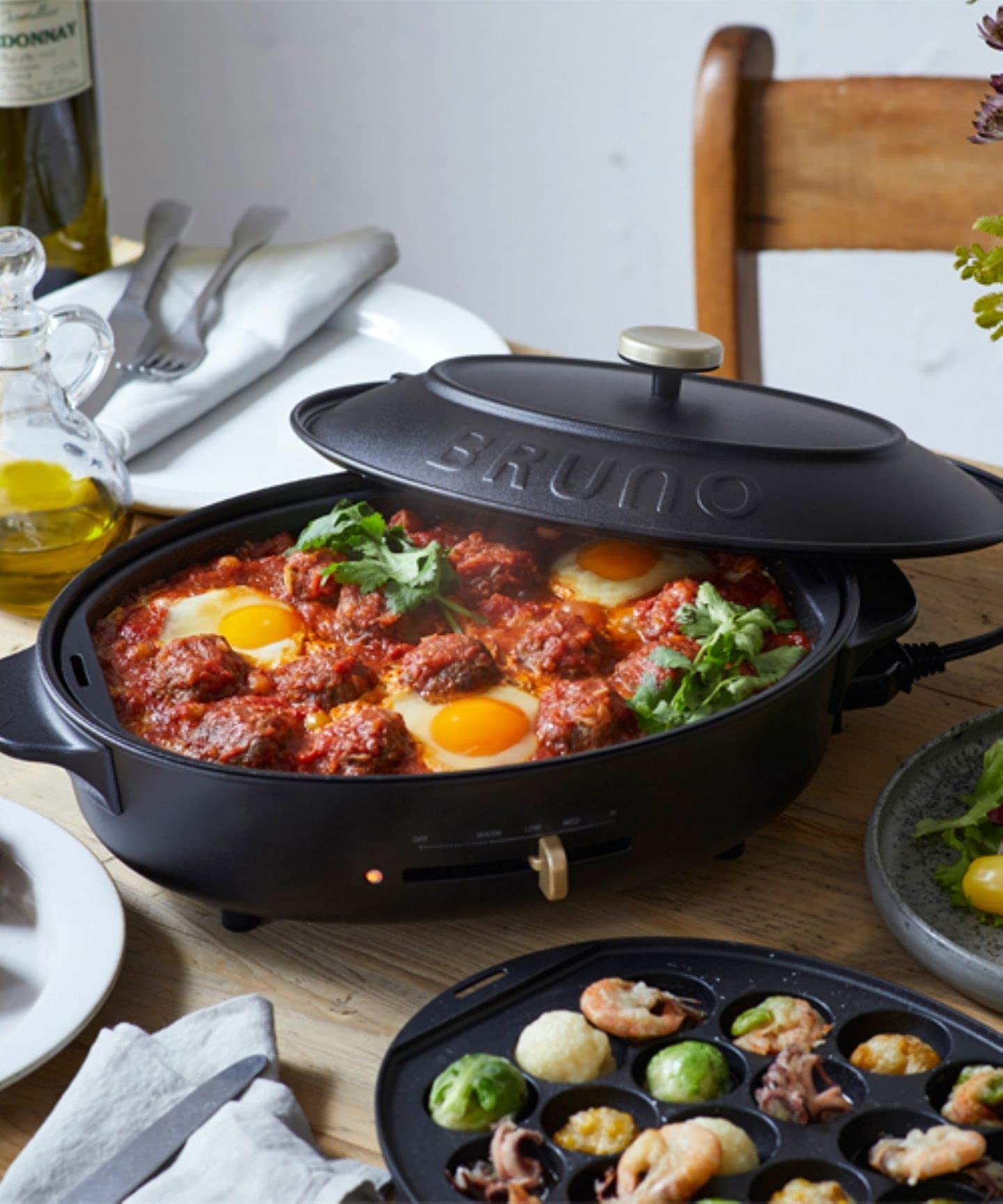 Amazon | BRUNO ホットプレートオーバルGRG グリルプレートセット