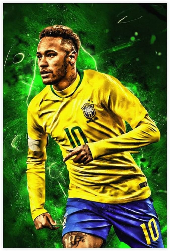 Amazon｜サッカー選手ネイマー壁画サッカーHDポスター3キャンバス