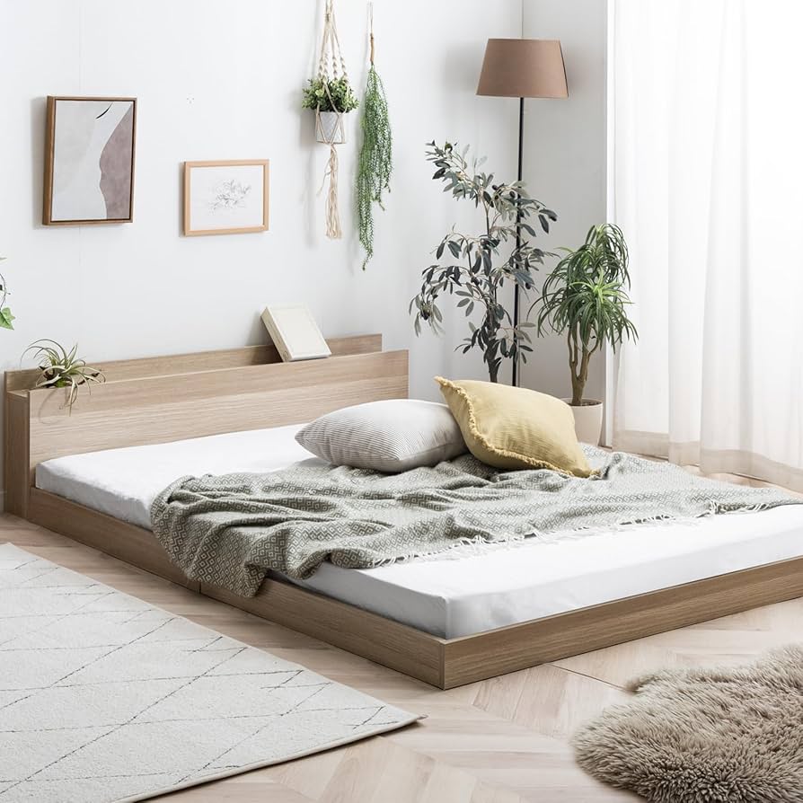 Amazon｜タンスのゲン ベッド シングル 単品 宮棚付 ローベッド USB・2