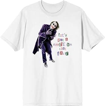 Amazon.com: Men's White Joker Tee, Let's Put a Smile on That Face
