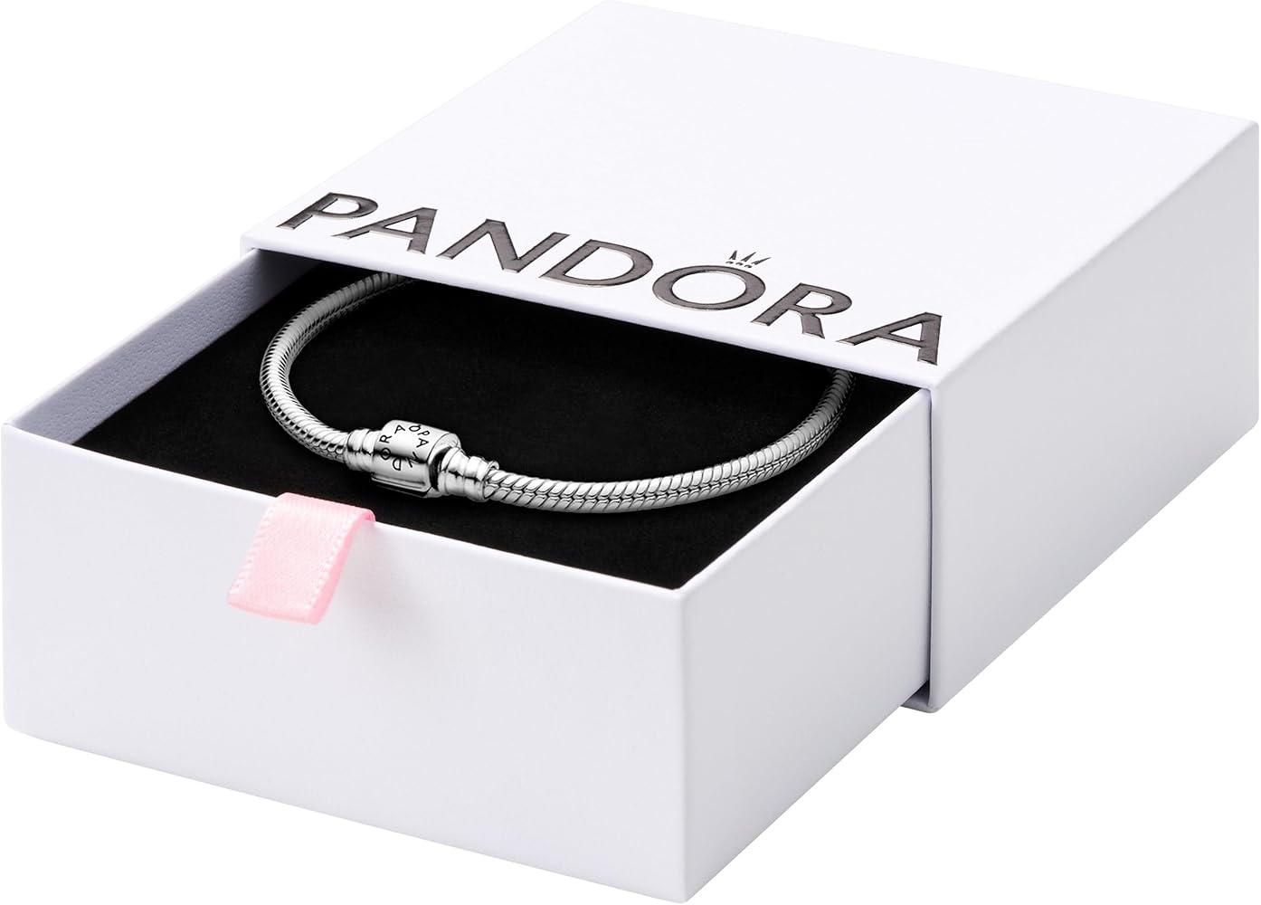 Amazon.com: PANDORA Moments Barrel Clasp Snake Chain Bracelet